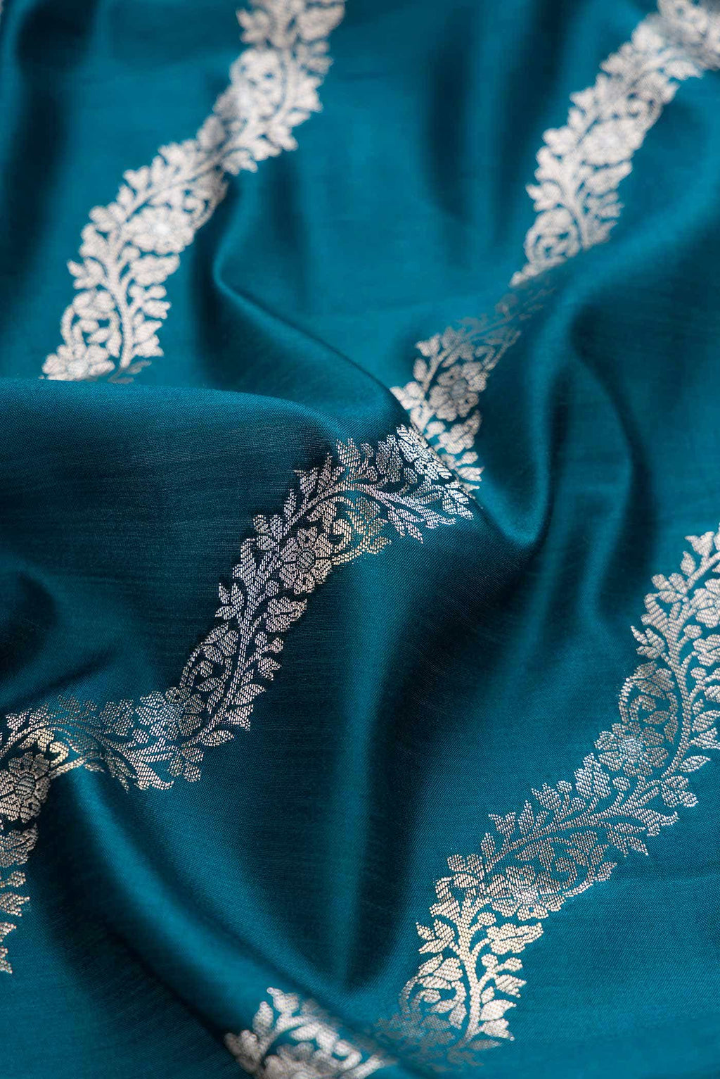 Peacock Blue Tussar Silk Saree