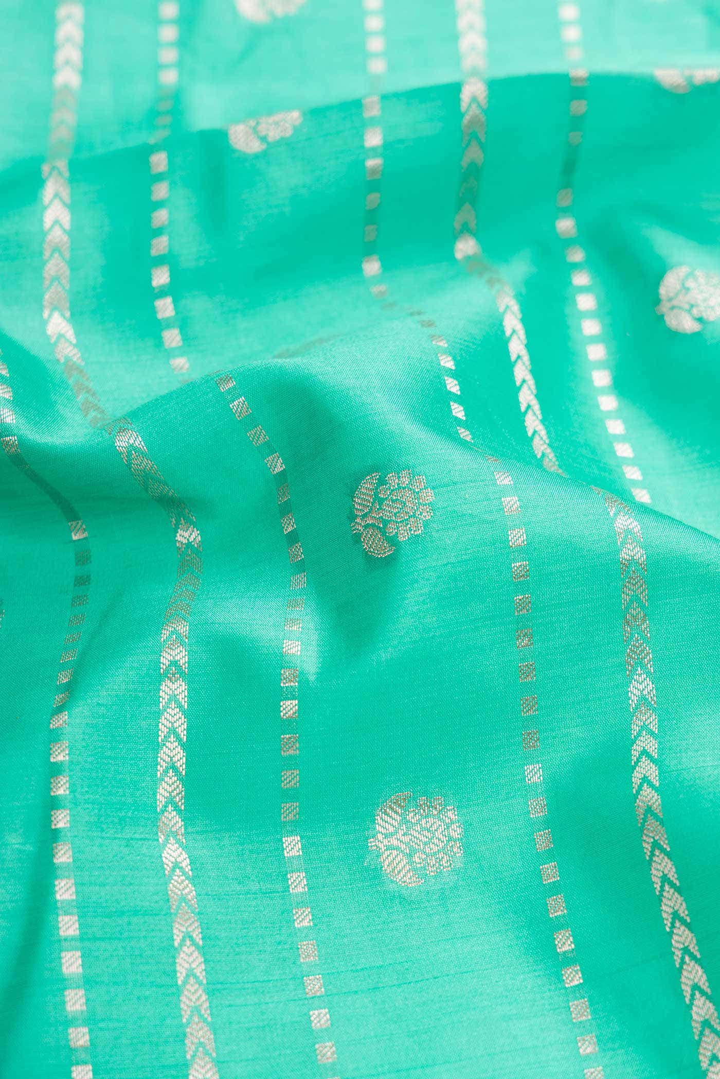 Sea Green Tussar Silk Saree