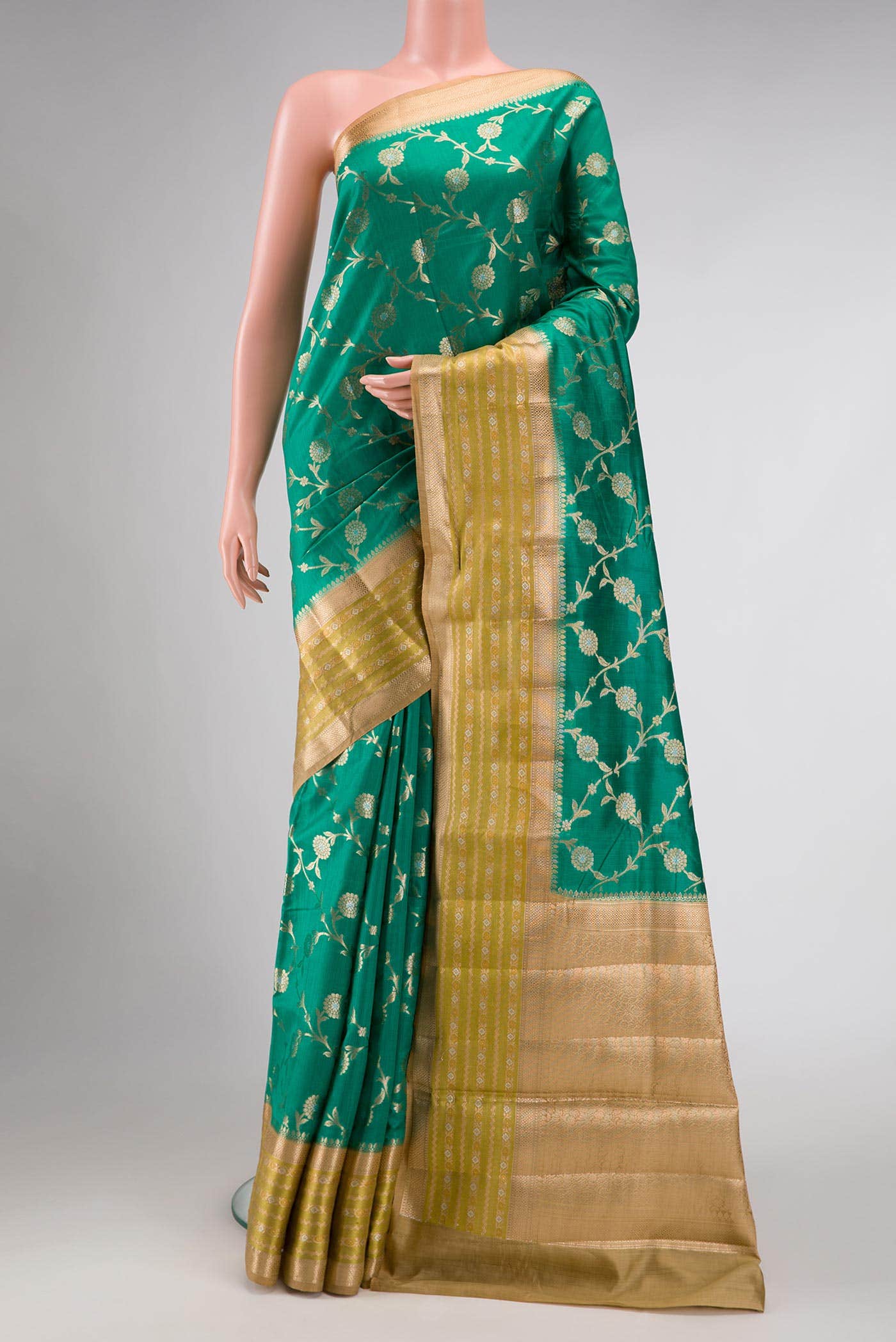 Green Tussar Silk Saree