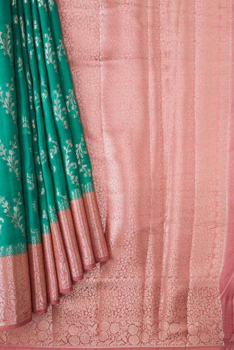 Green Dual Tone Tussar Silk Saree