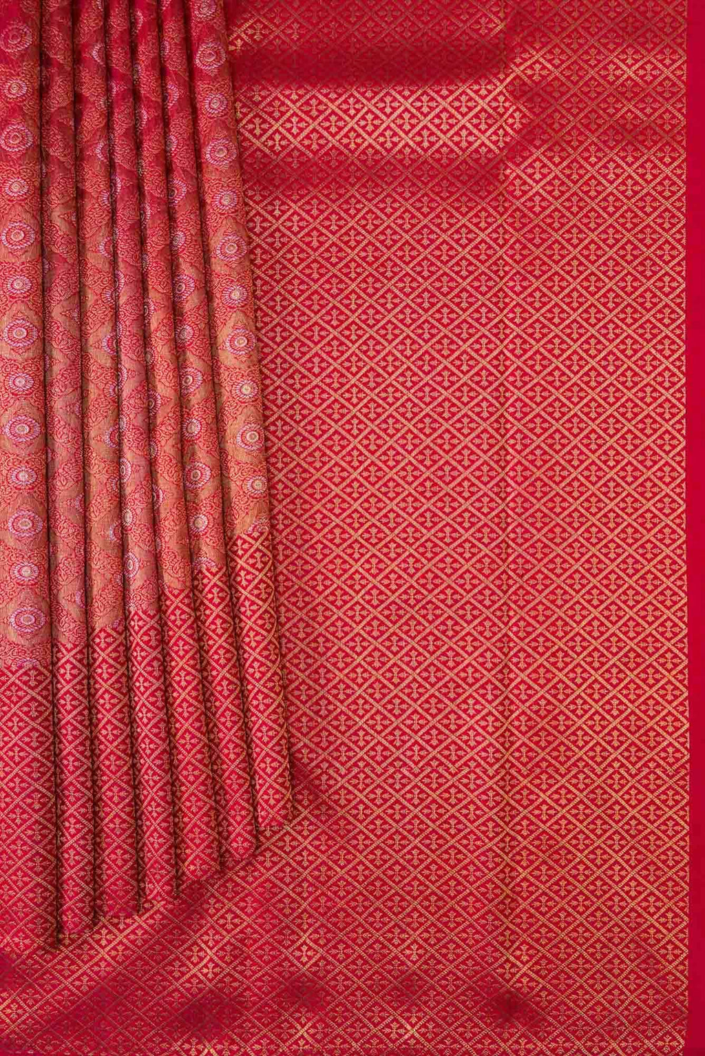 Pure Silk Pure Zari Maroon Dual Tone Kanchipuram Saree