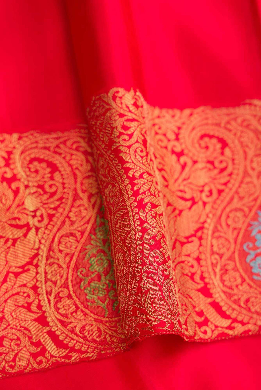 Pure Silk Pure Zari Gold Dual Tone Kanchipuram Saree