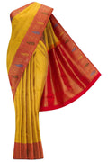 Pure Silk Pure Zari Yellow Dual Tone Kanjivaram Saree