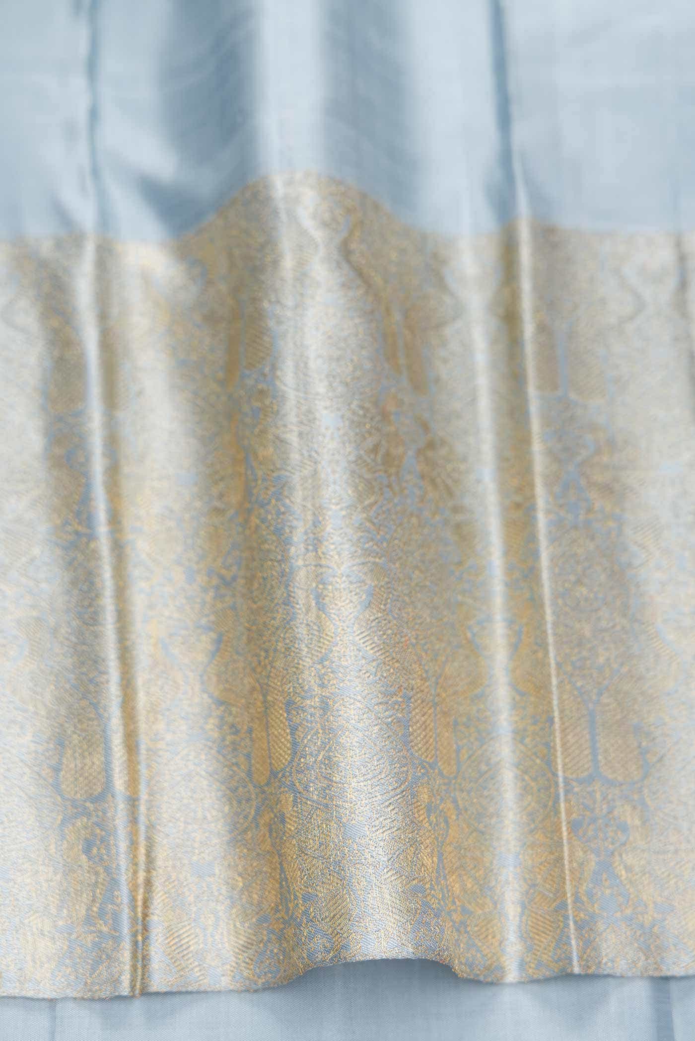 Pure Silk Pure Zari Brown Dual Tone Kanchipuram Tissue Saree