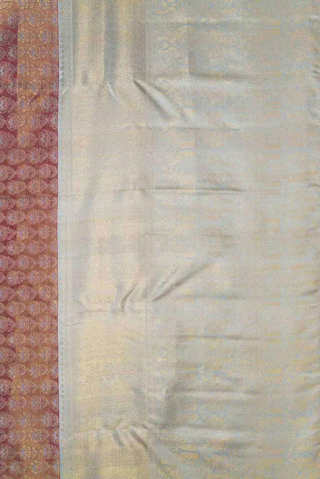 Pure Silk Pure Zari Brown Dual Tone Kanchipuram Tissue Saree