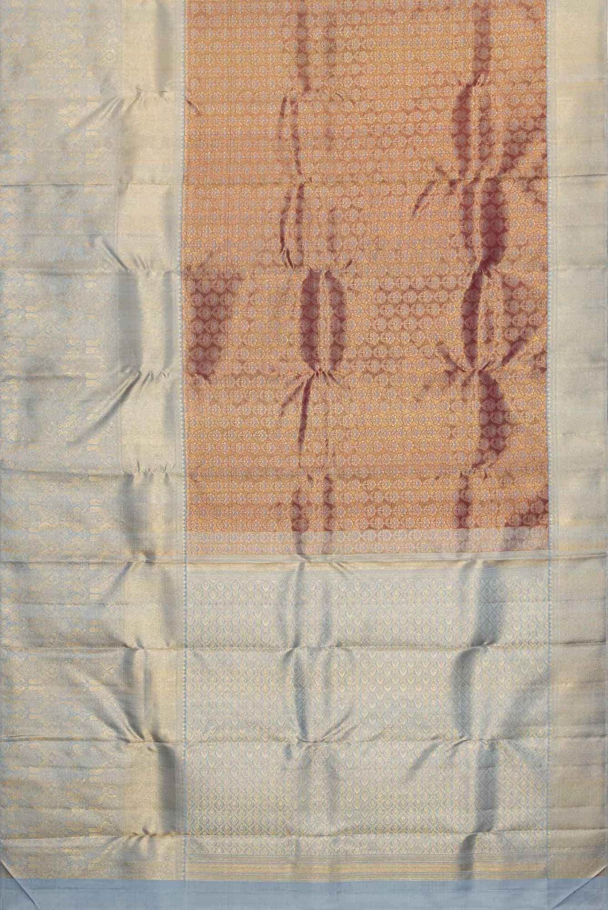 Pure Silk Pure Zari Brown Dual Tone Kanchipuram Tissue Saree