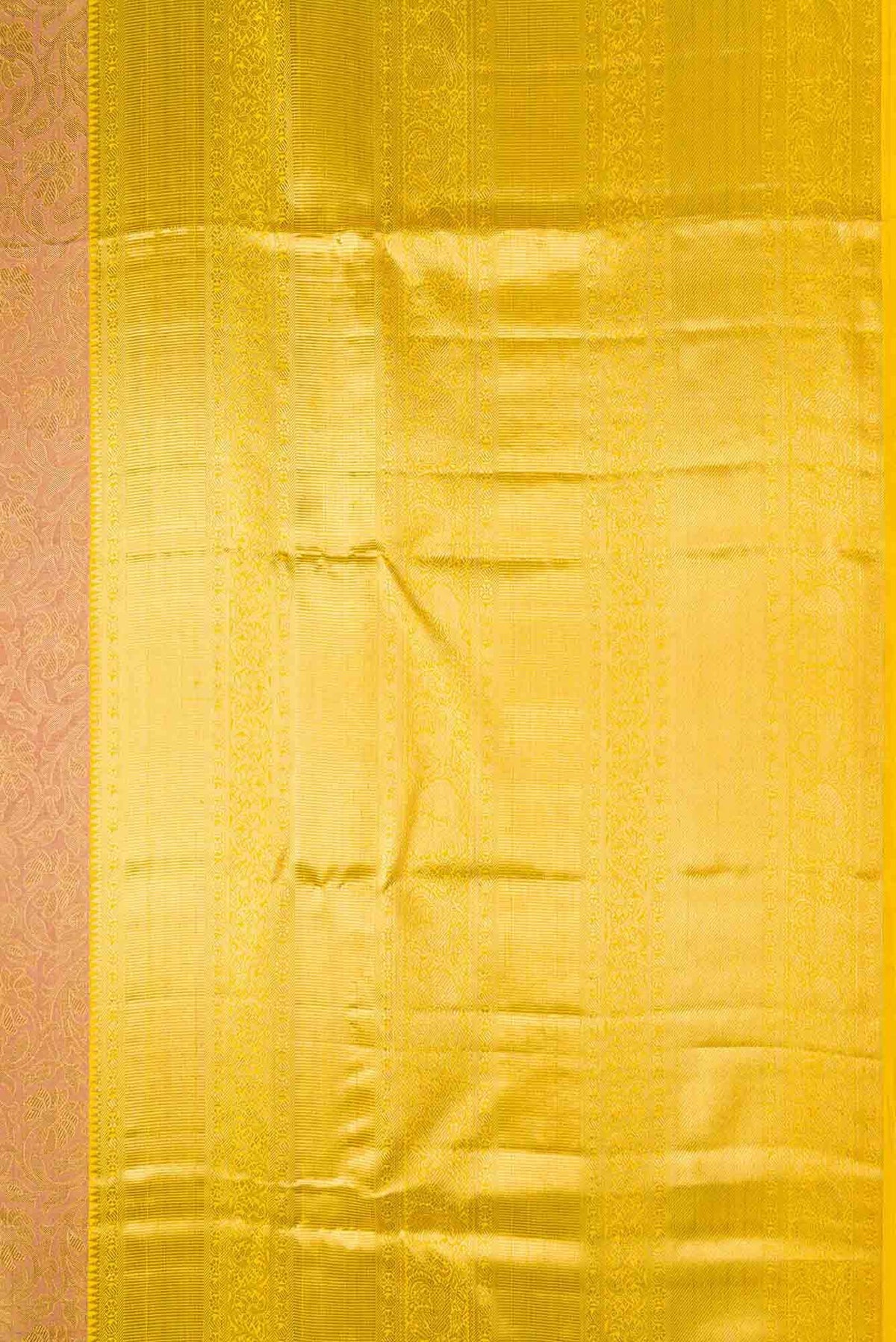 Pure Silk Pure Zari Golden Peach Dual Tone Kanjivaram Saree