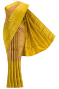 Pure Silk Pure Zari Golden Peach Dual Tone Kanjivaram Saree