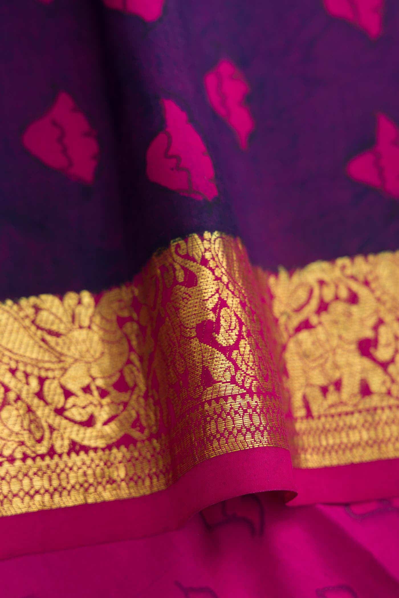Brown Dual Tone Kanchipuram Silk Saree