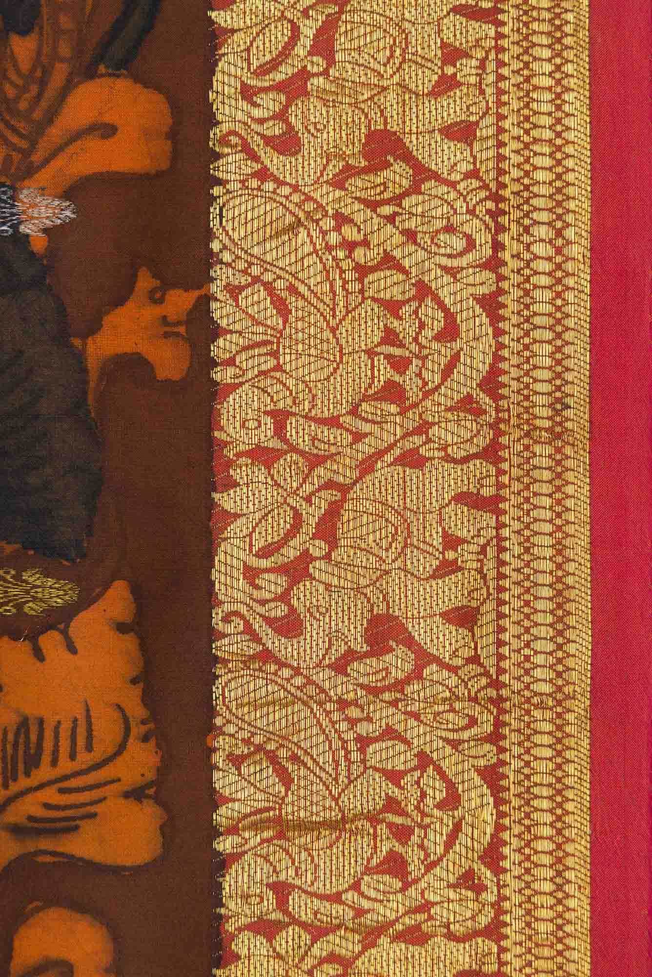 Brown Dual Tone Kanchipuram Silk Saree