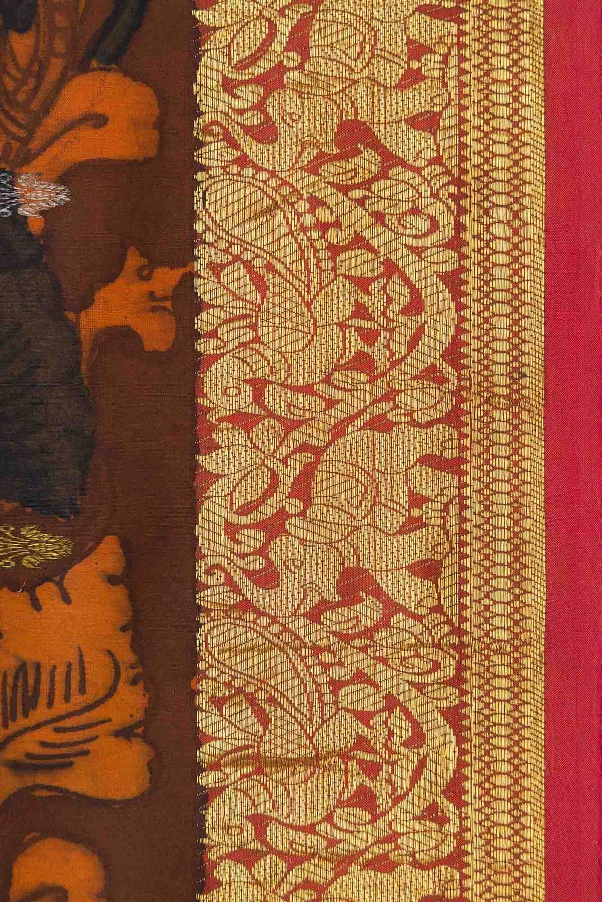 Brown Dual Tone Kanchipuram Silk Saree