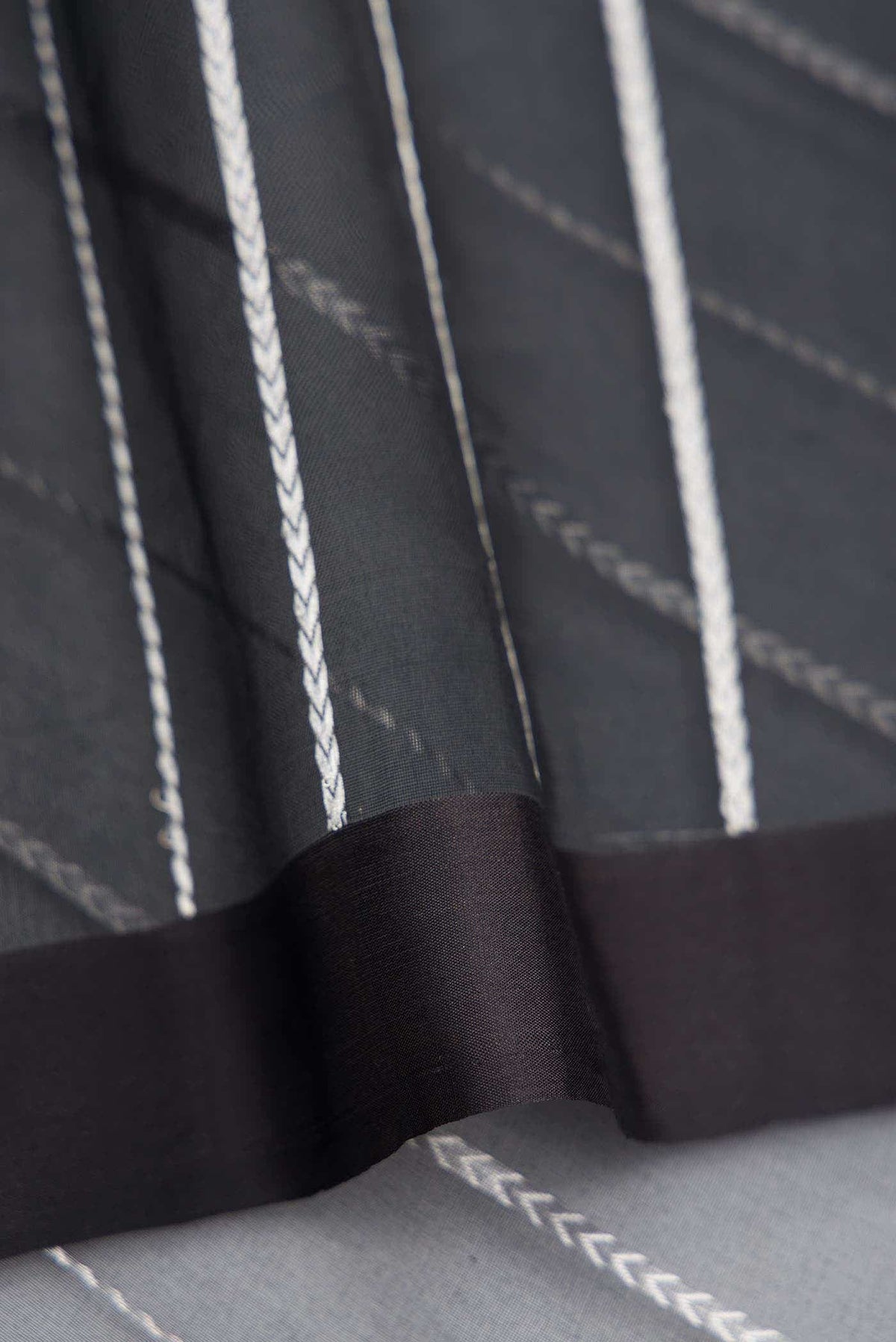 Black Banarasi Kora Silk Saree