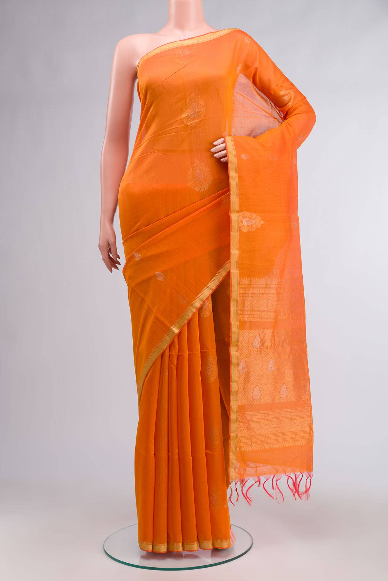 Orange Silk Cotton Saree