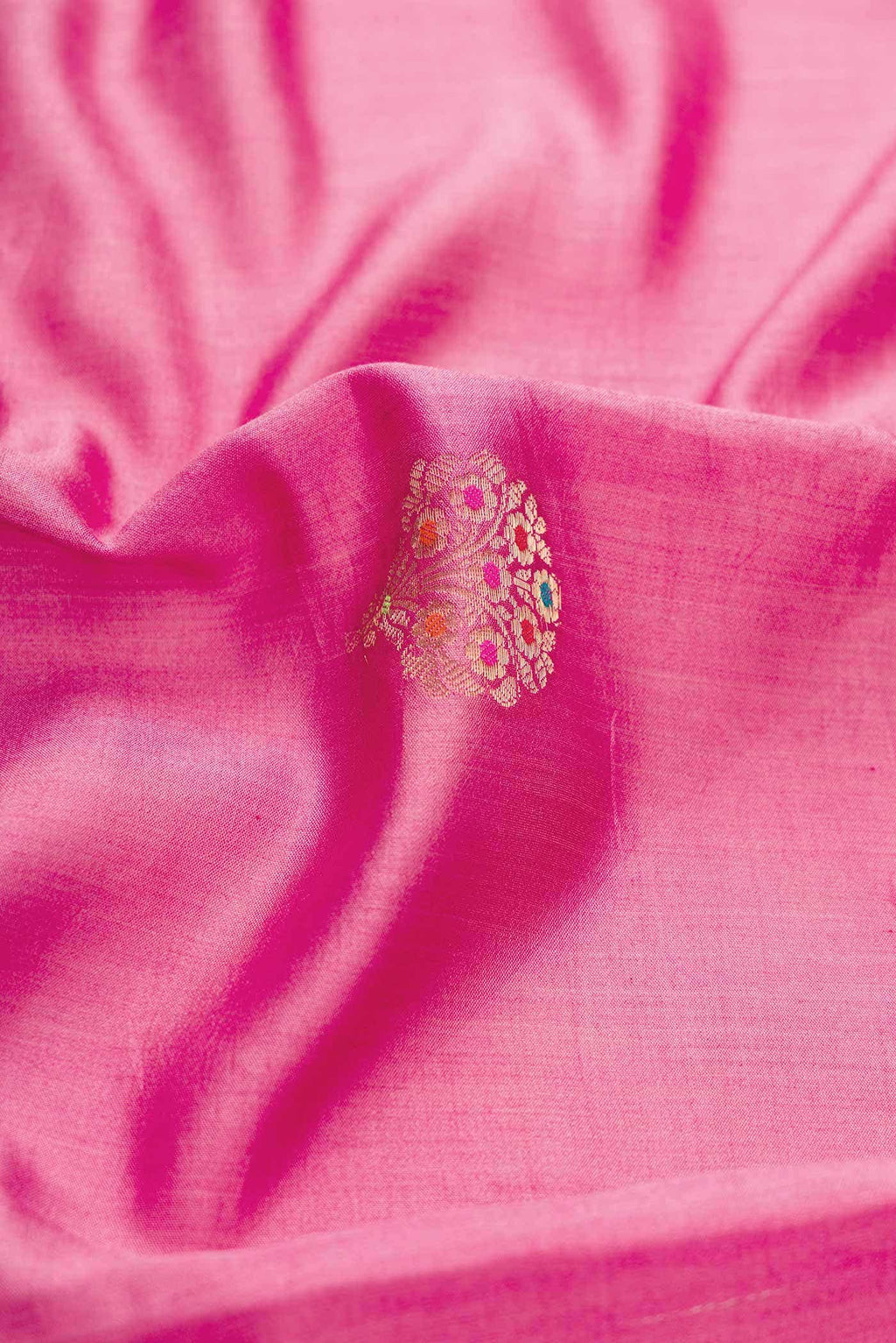 Pink Tussar Silk Saree