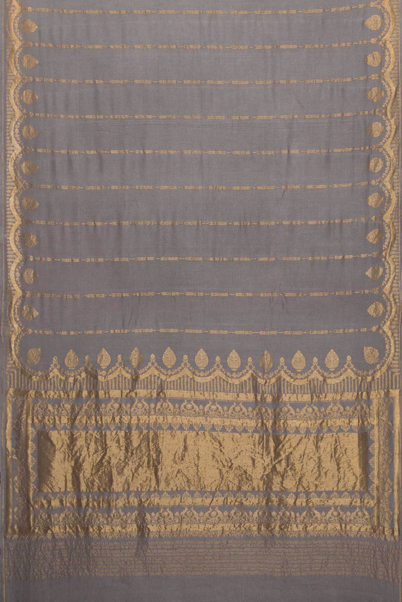 Grey Dual Tone Banarasi Georgette Saree