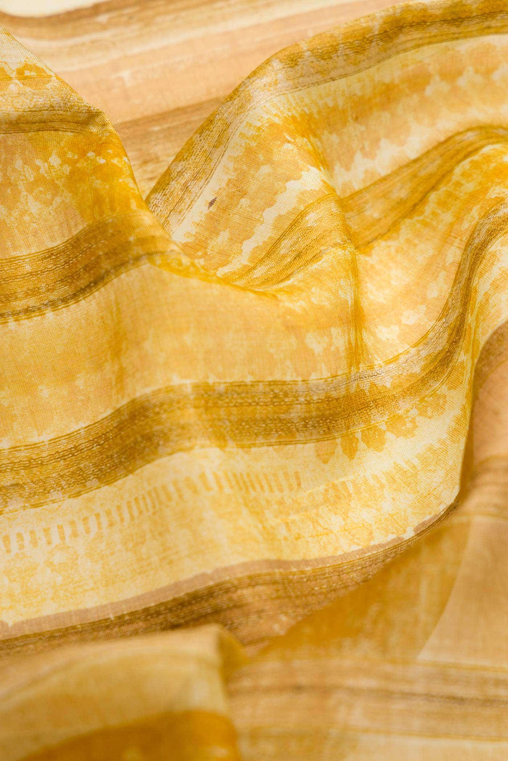 Mustard Organza Silk Saree