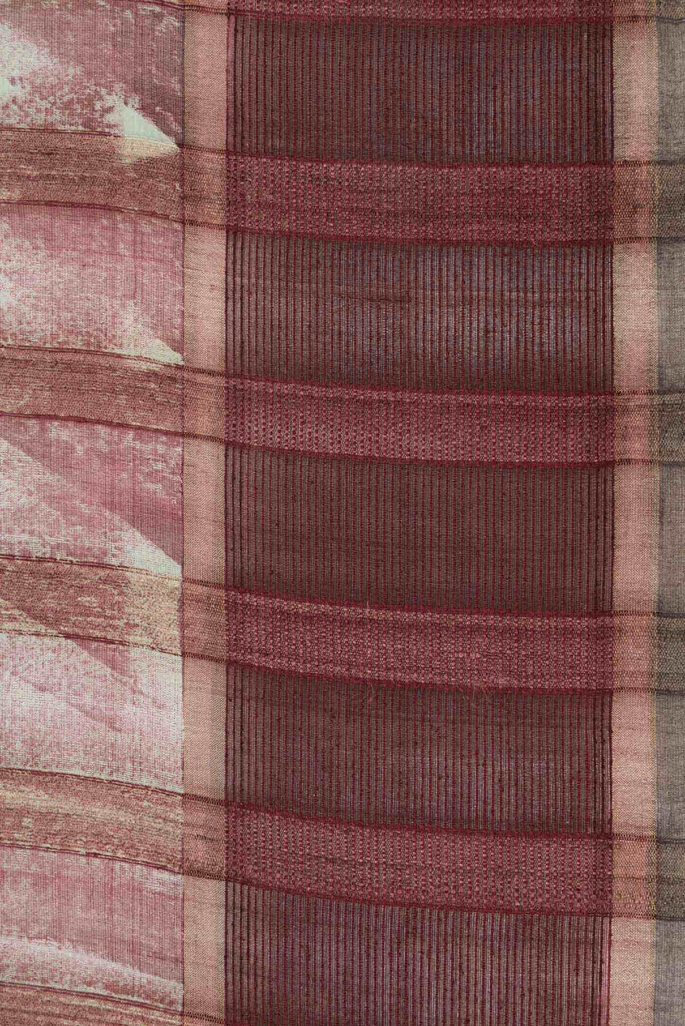 Dark Beige Dual Tone Tussar Silk Saree