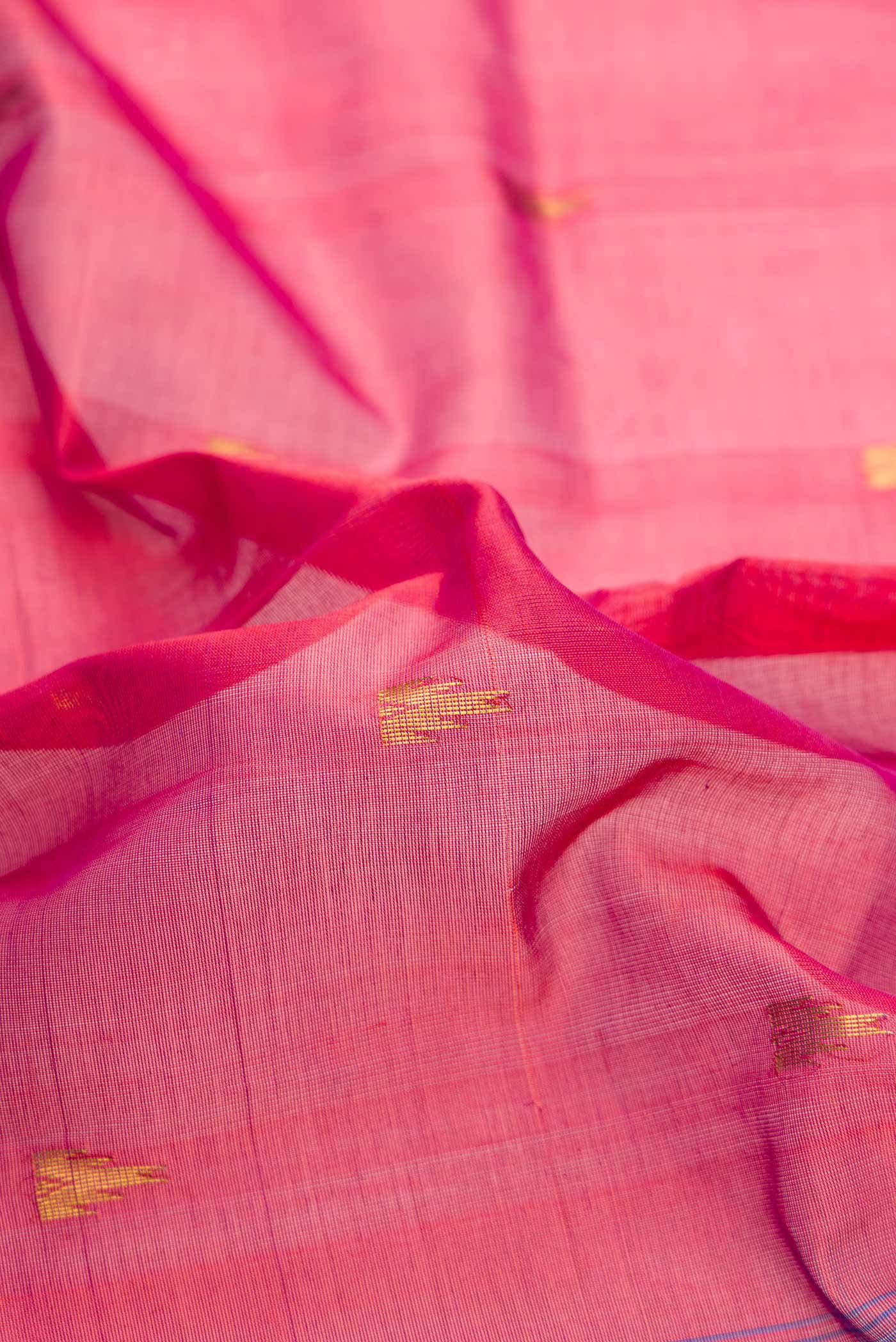 Dark Pink Dual Tone Silk Cotton Saree