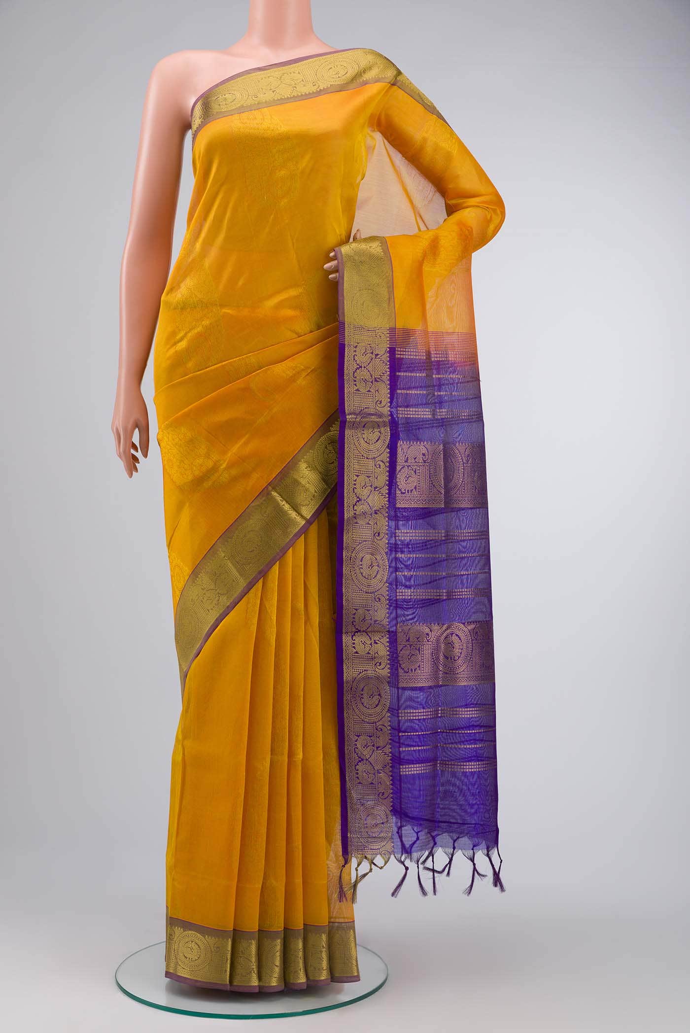 Mustard Silk Cotton Saree