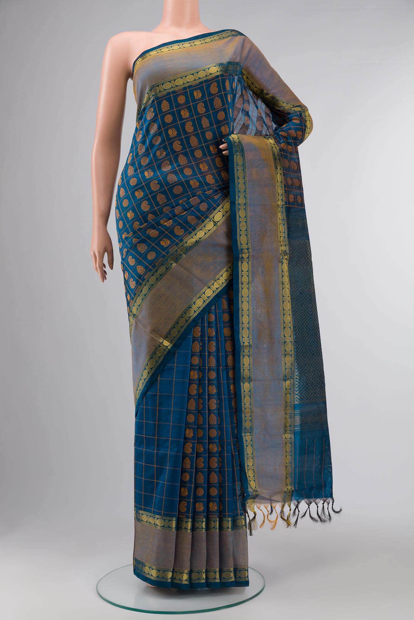 Blue Silk Cotton Saree