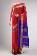 Red Dual Tone Silk Cotton Saree