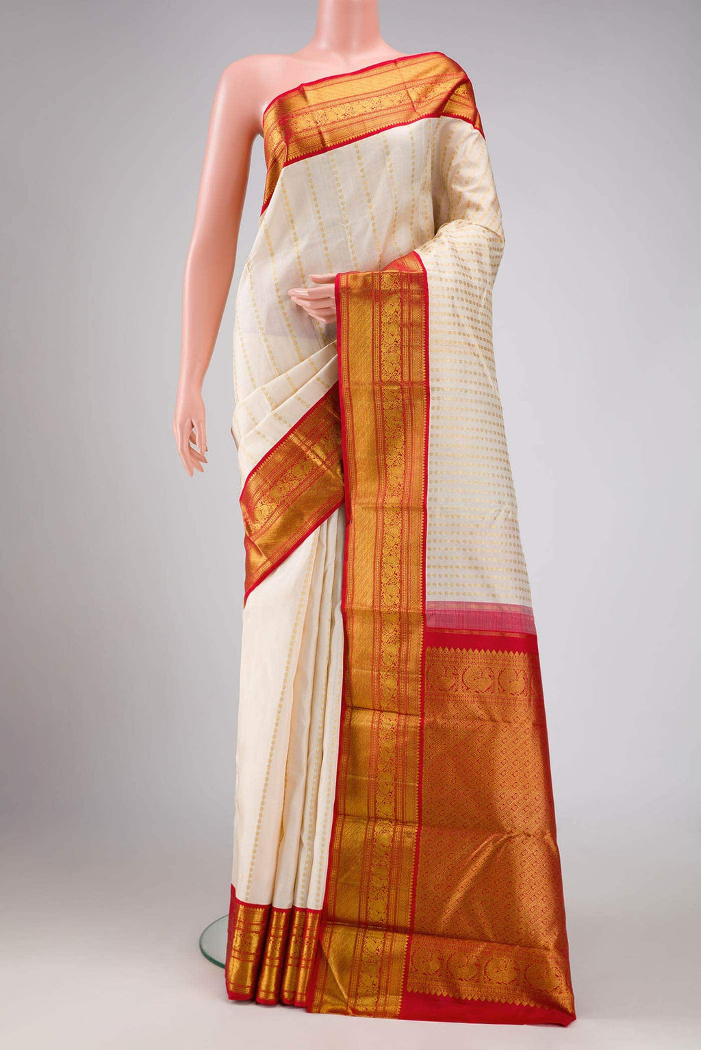 Sandal Dual Tone Kanchipuram Silk Saree