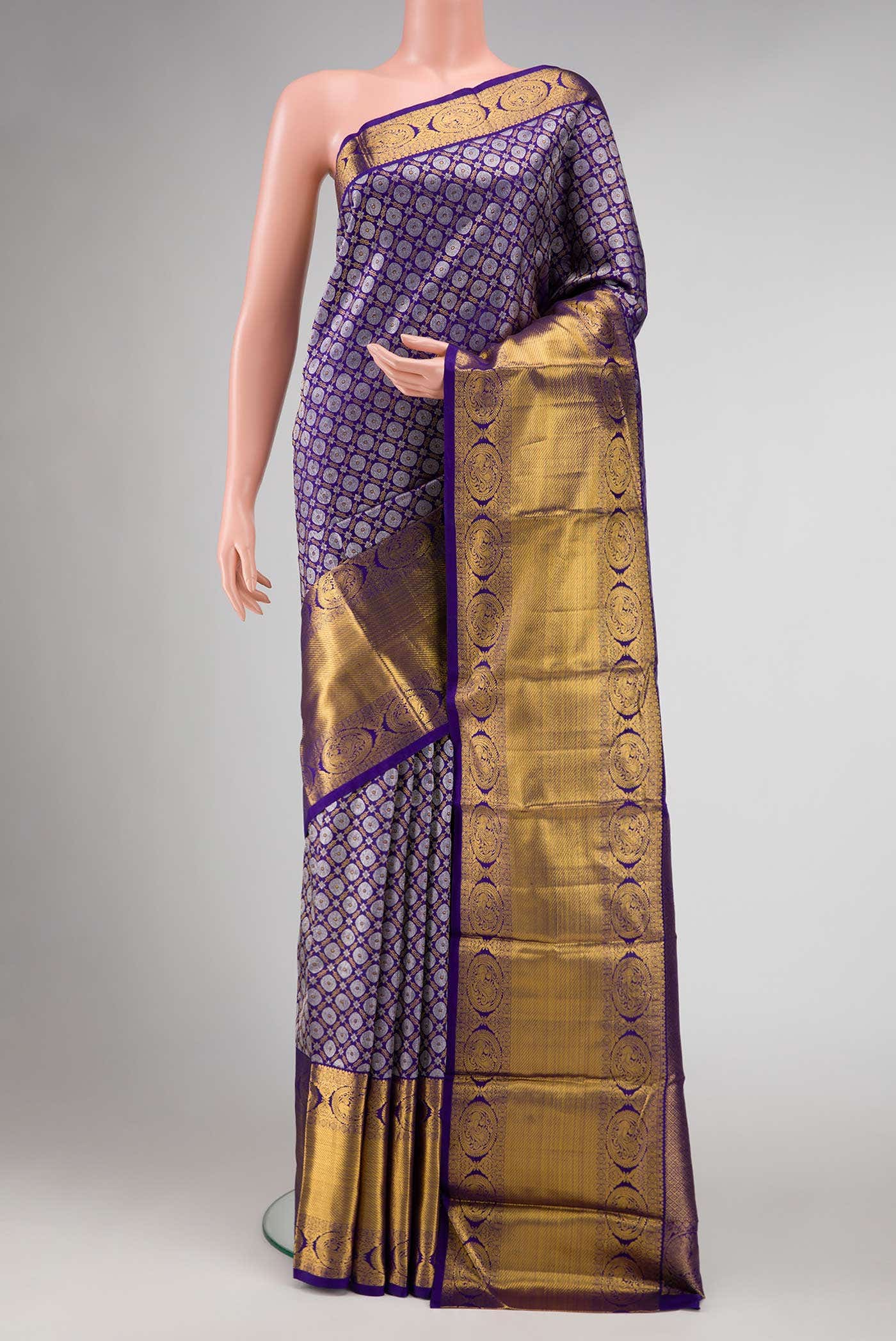 Violet Dual Tone Kanchipuram Silk Saree