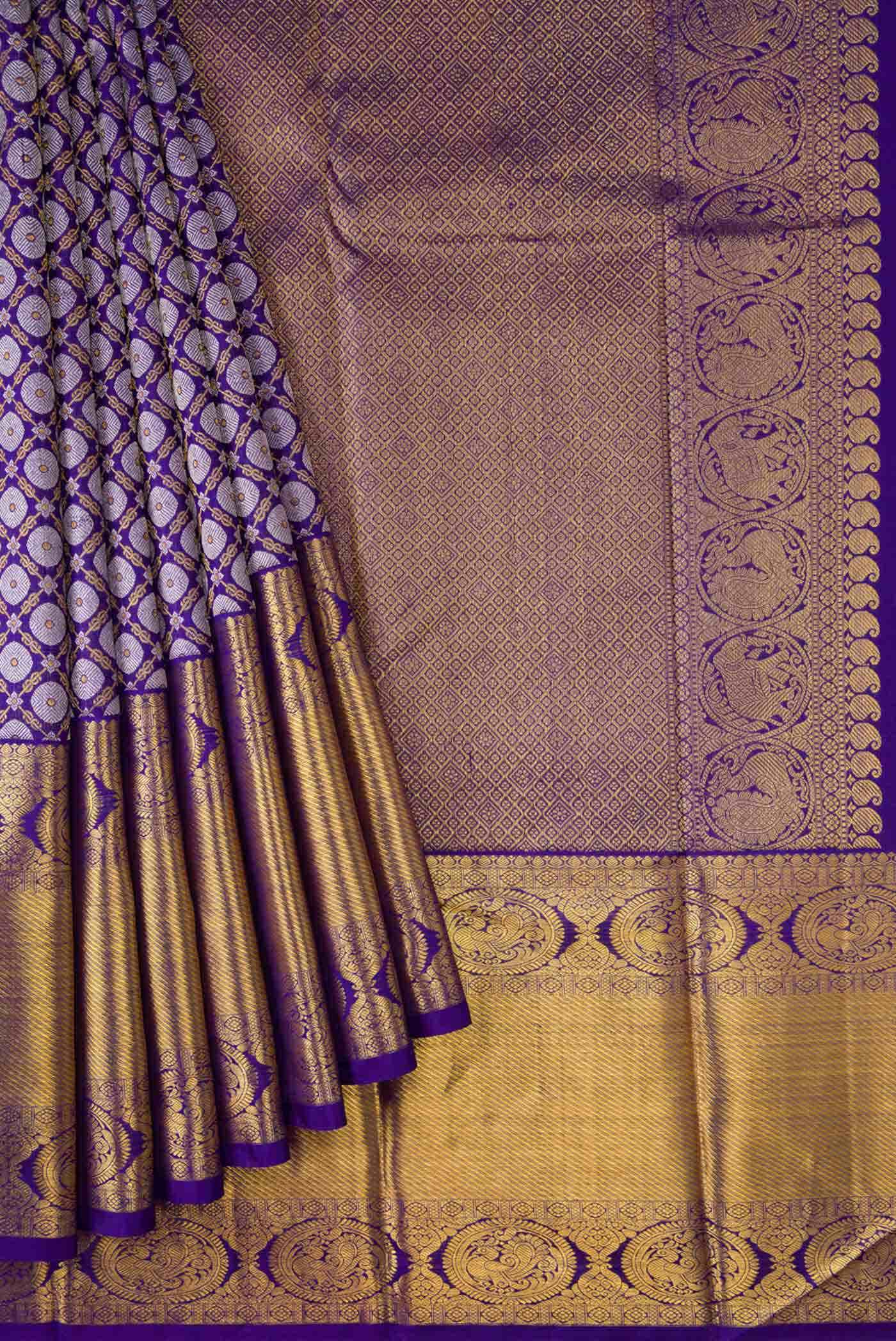 Violet Dual Tone Kanchipuram Silk Saree