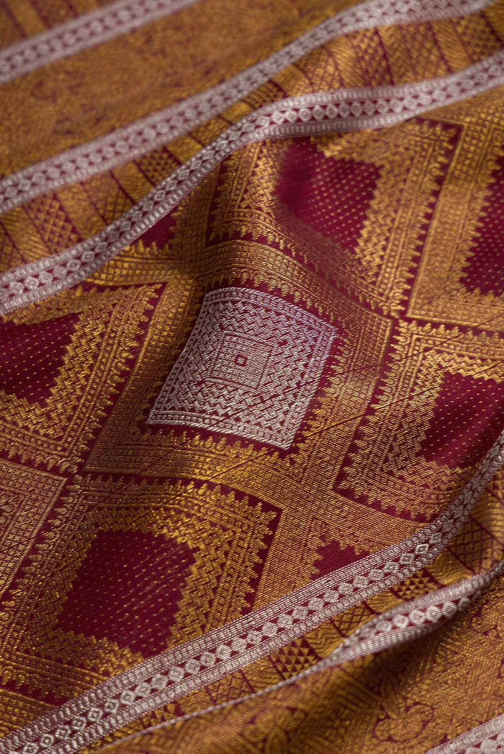 Maroon Kanchipuram Silk Saree