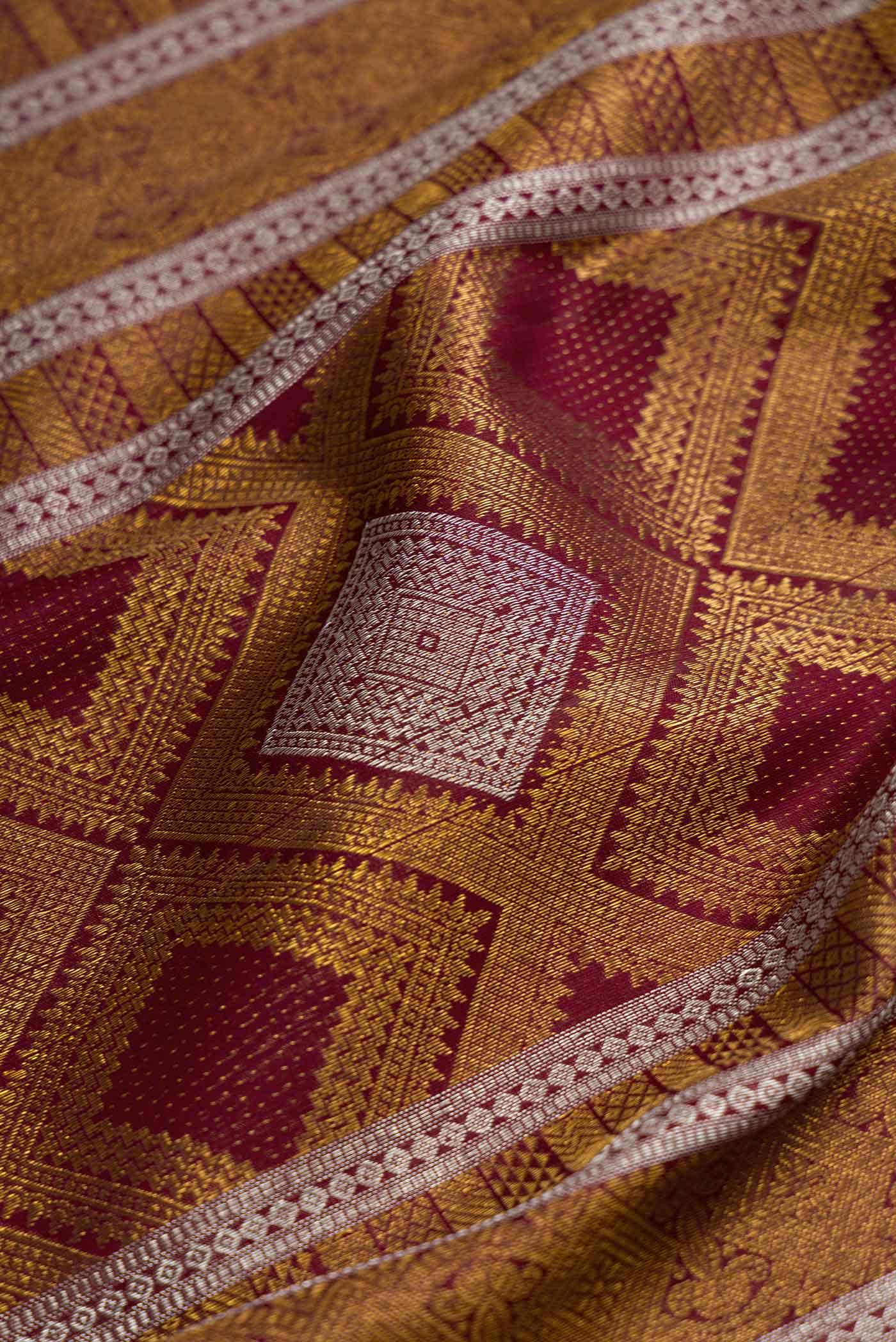 Maroon Kanchipuram Silk Saree