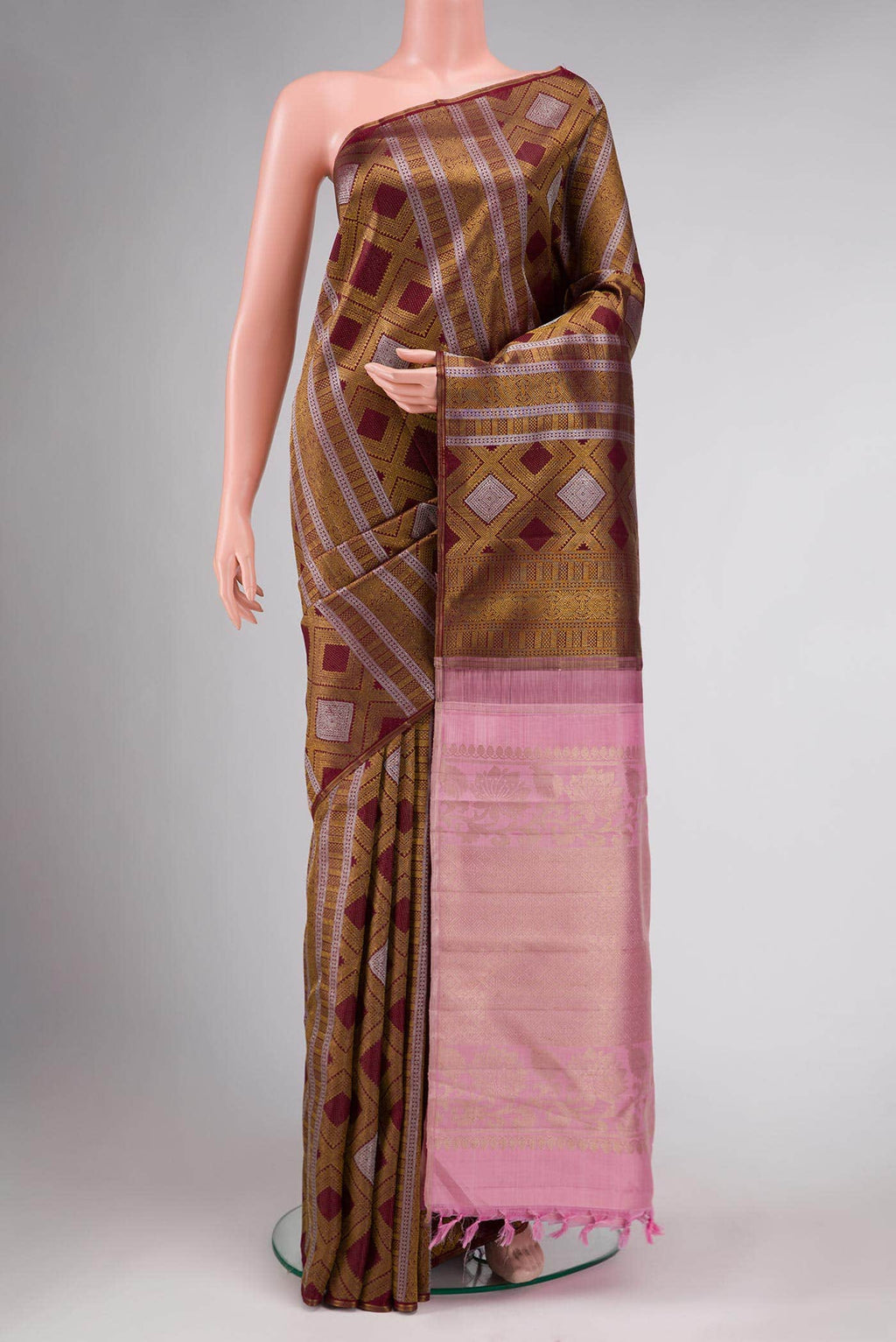 Maroon Kanchipuram Silk Saree