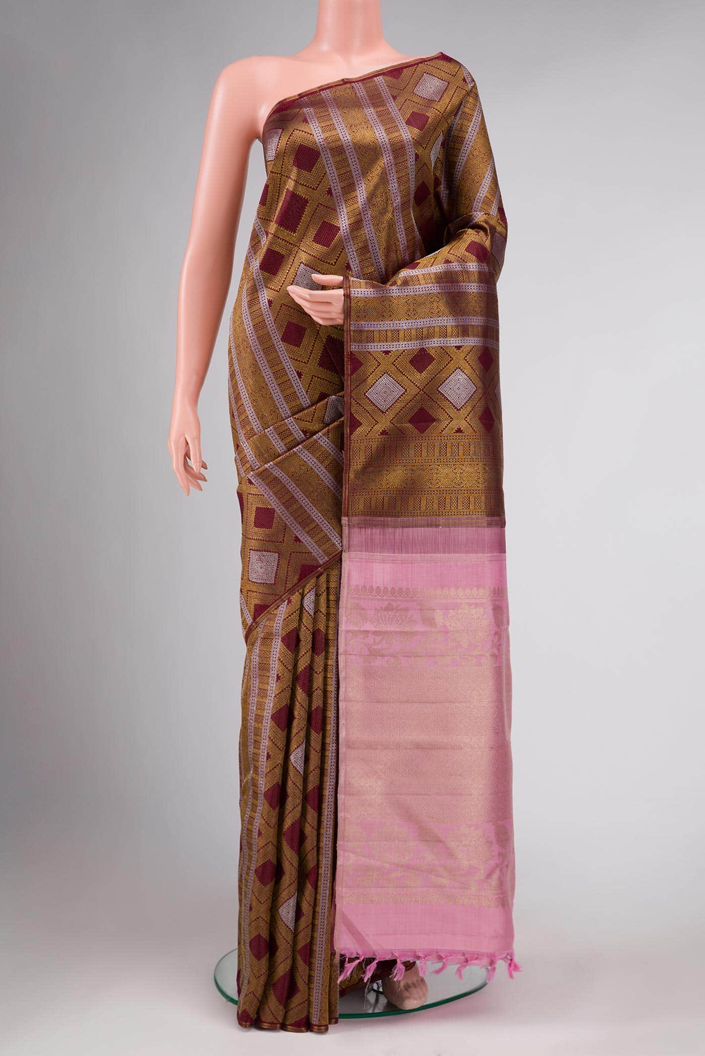 Maroon Kanchipuram Silk Saree