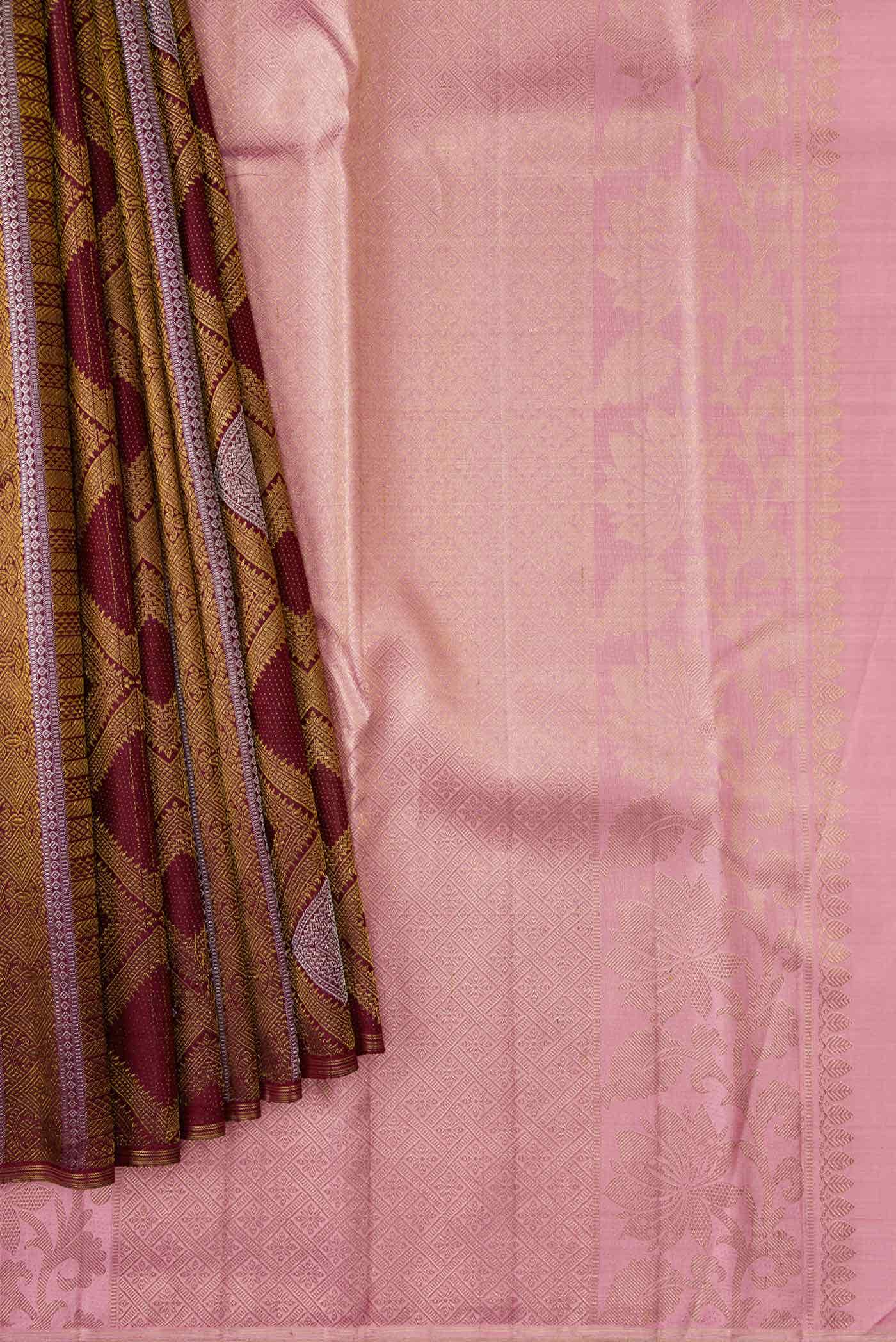 Maroon Kanchipuram Silk Saree