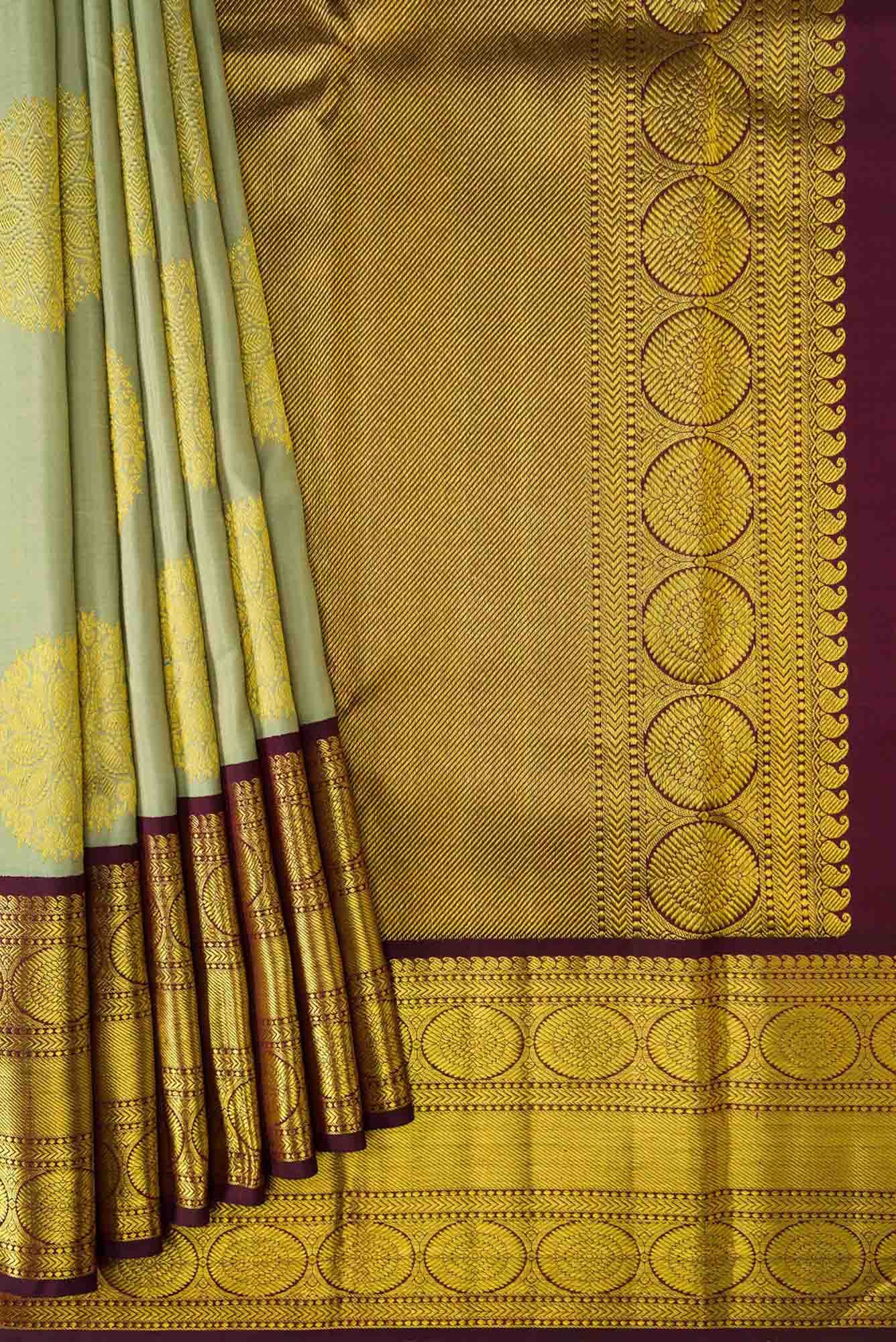 Green Dual Tone Kanchipuram Silk Saree