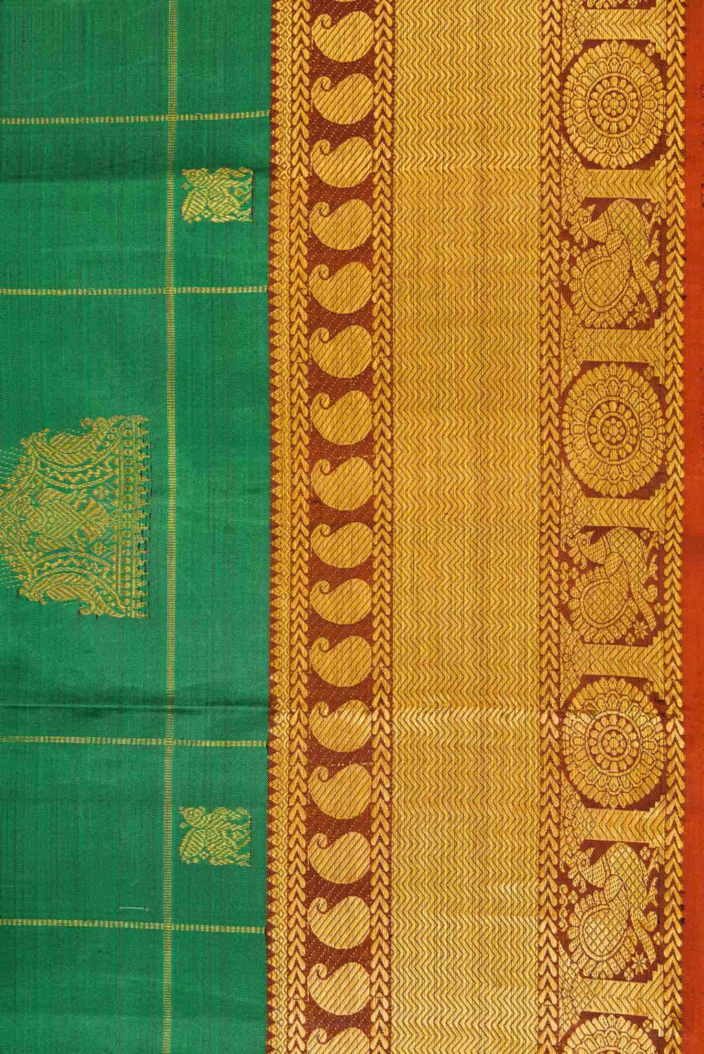 Green Dual Tone Kanchipuram Silk Saree