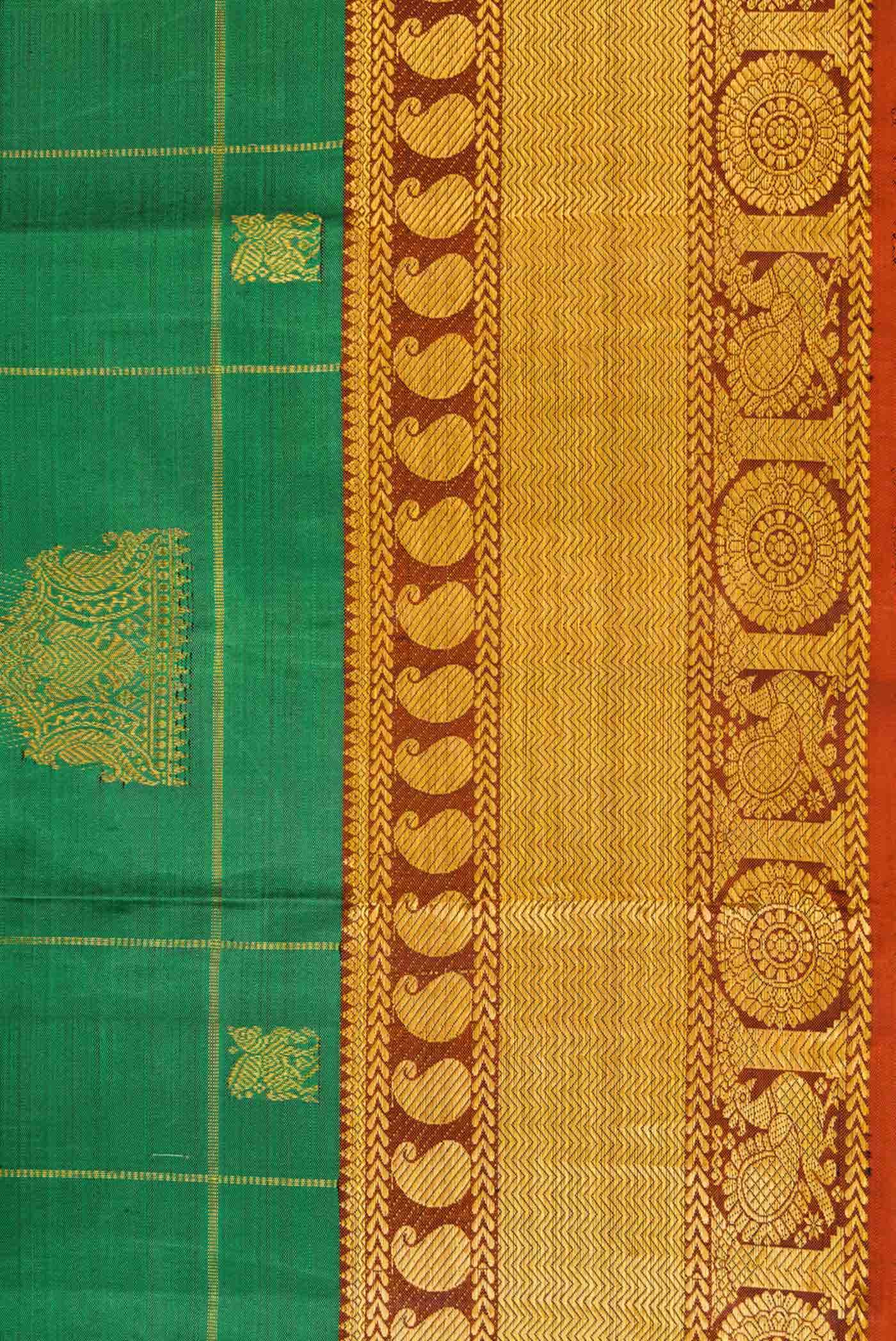 Green Dual Tone Kanchipuram Silk Saree