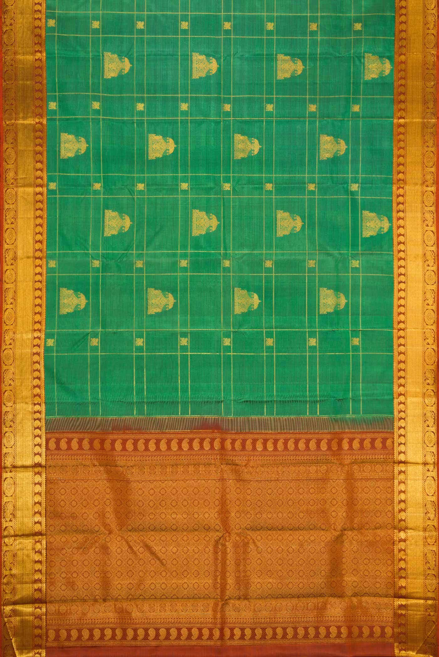 Green Dual Tone Kanchipuram Silk Saree