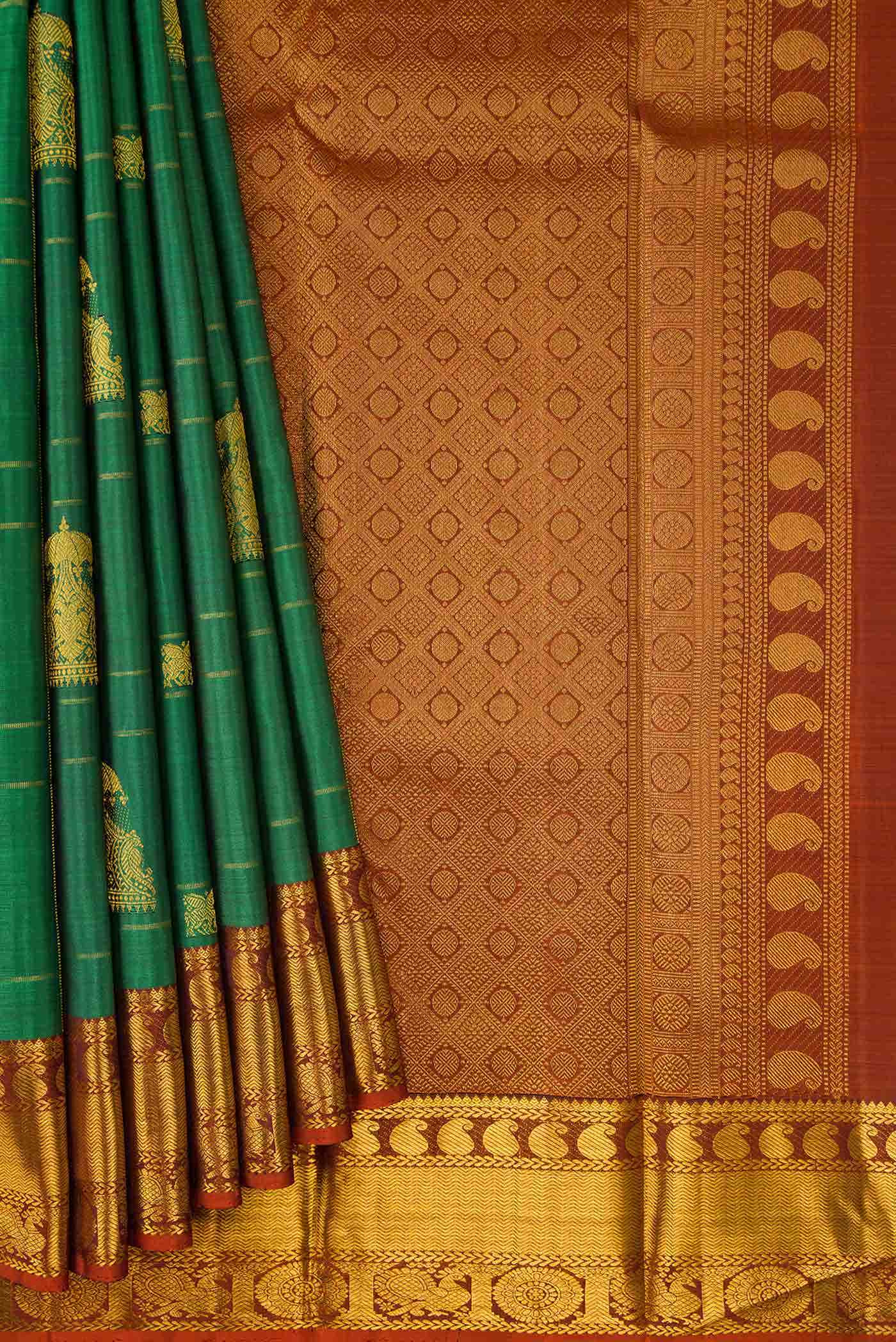 Green Dual Tone Kanchipuram Silk Saree