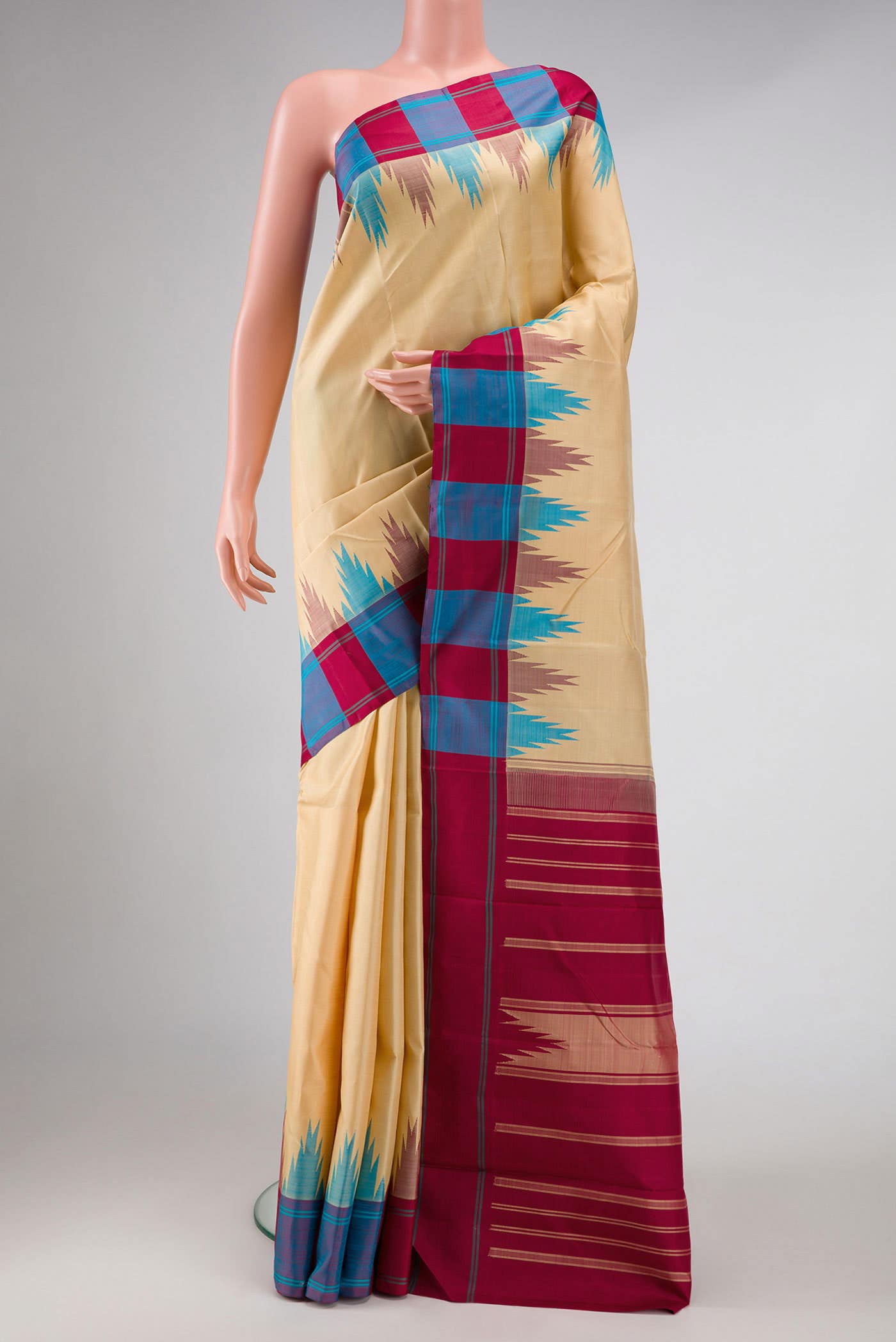 Sandal Kanchipuram Silk Saree