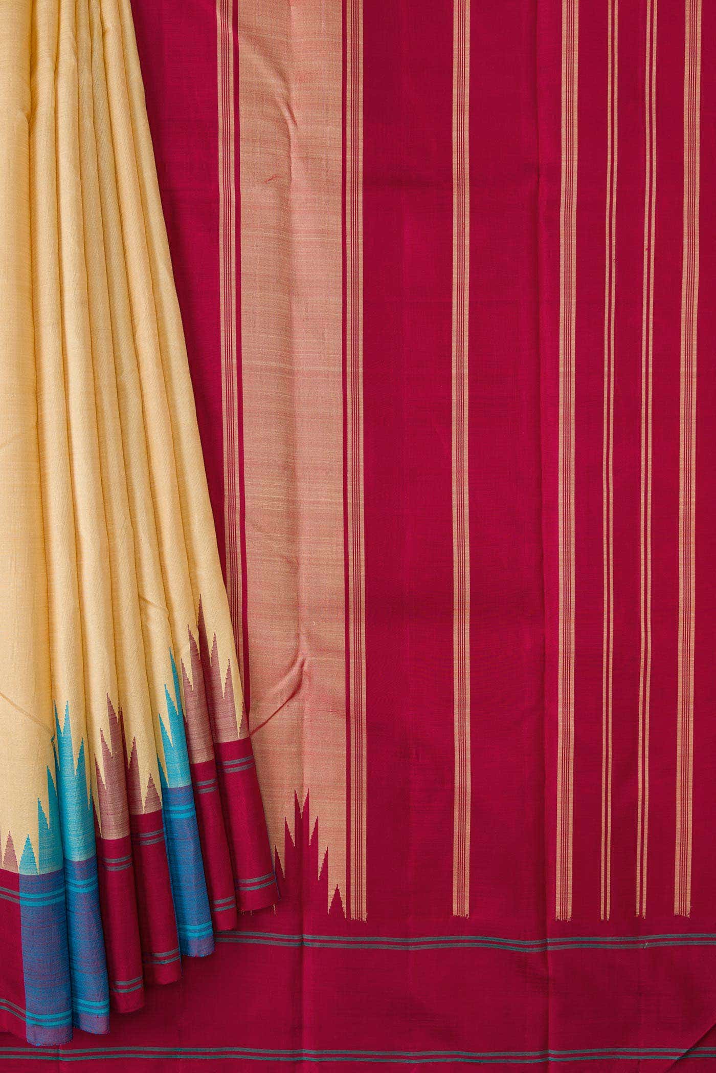 Sandal Kanchipuram Silk Saree