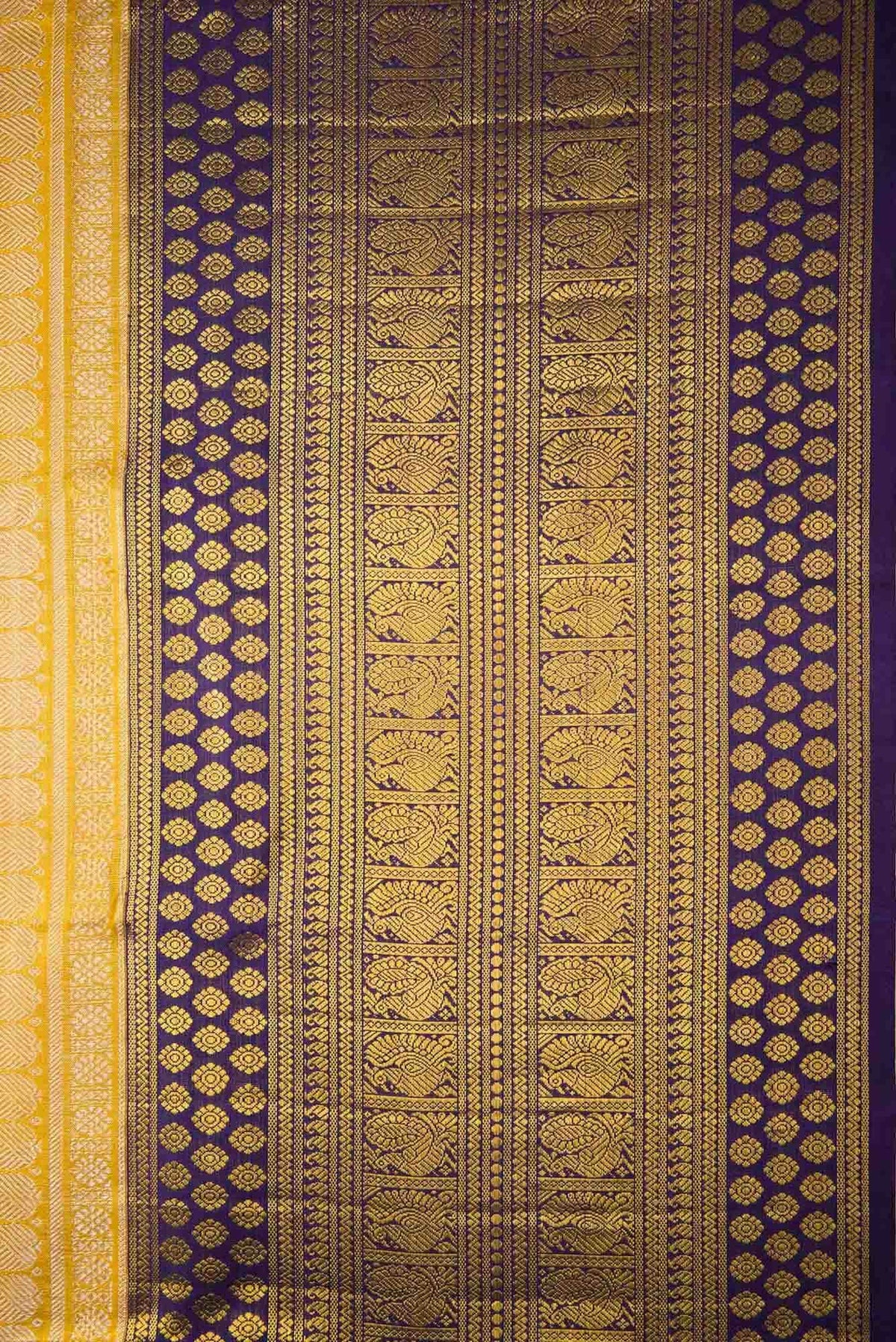 Gold Dual Tone Kanchipuram Tissue Silk Saree