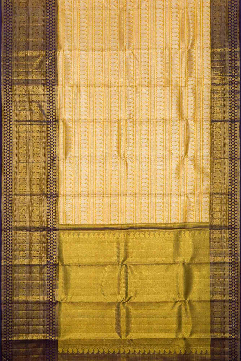 Gold Dual Tone Kanchipuram Tissue Silk Saree
