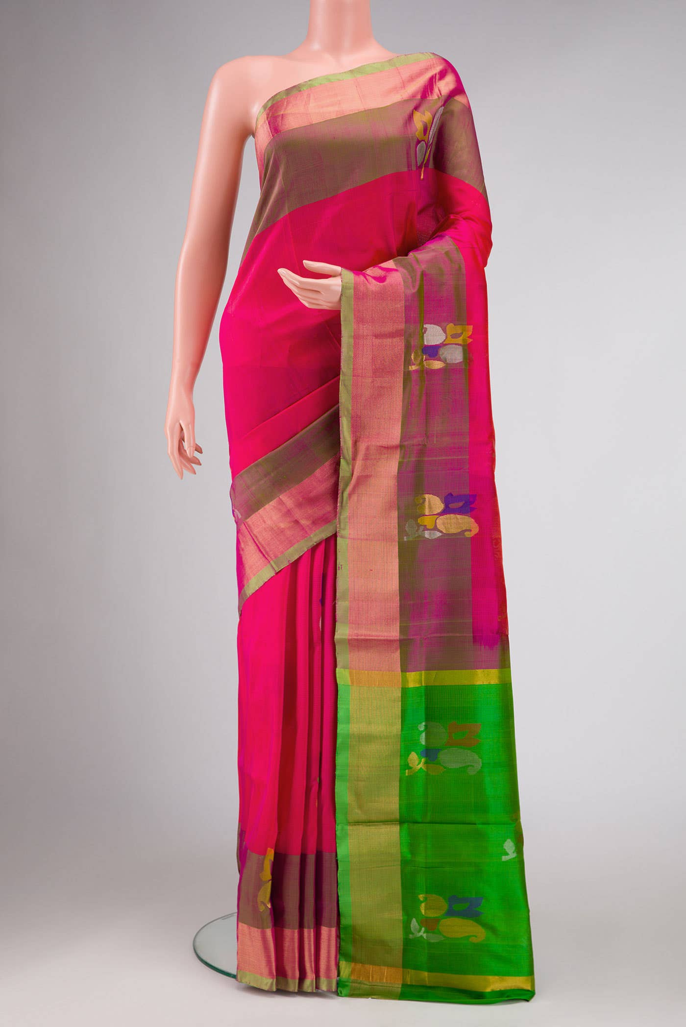 Dark Pink Uppada Silk Saree