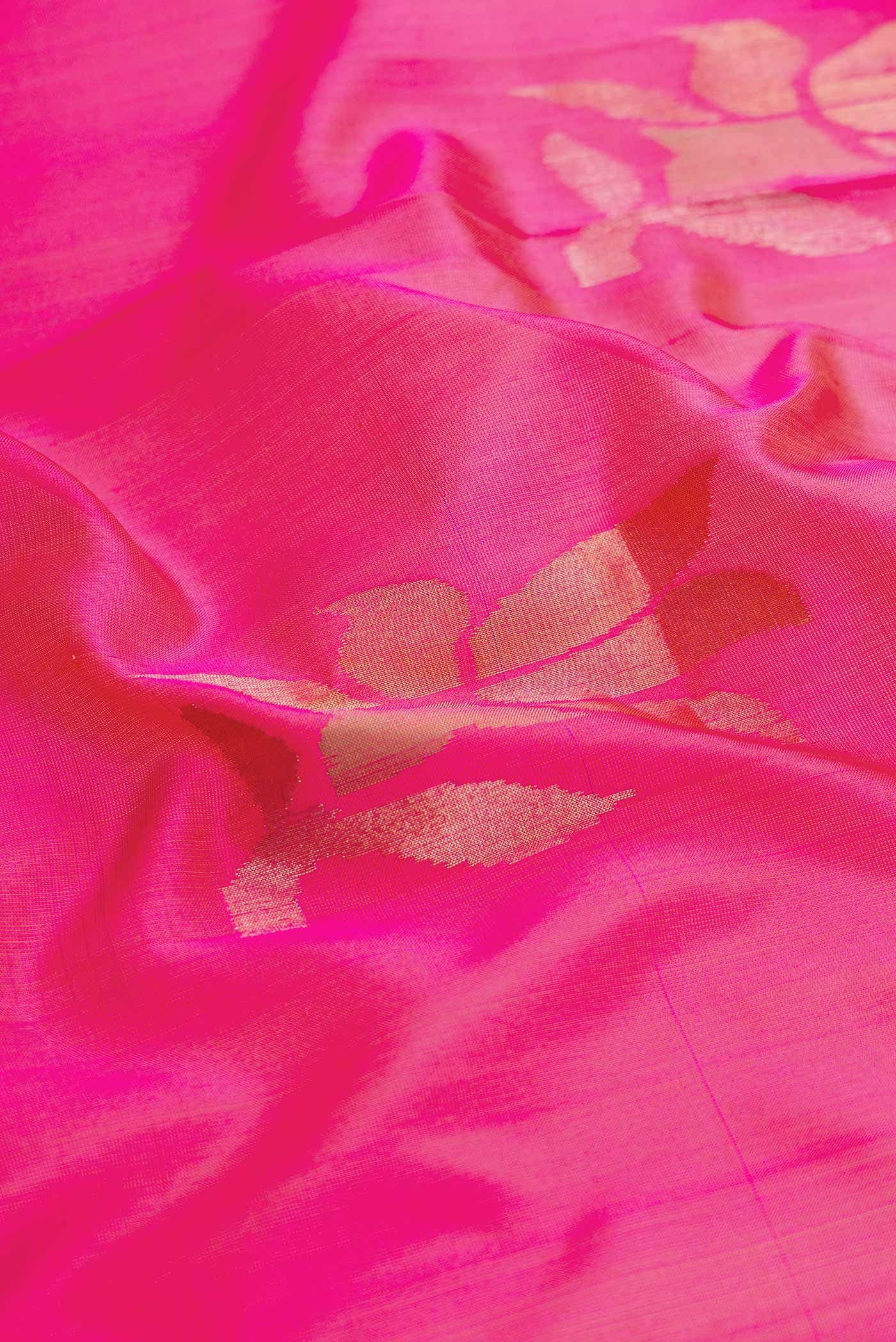Dark Pink Dual Tone Uppada Silk Saree