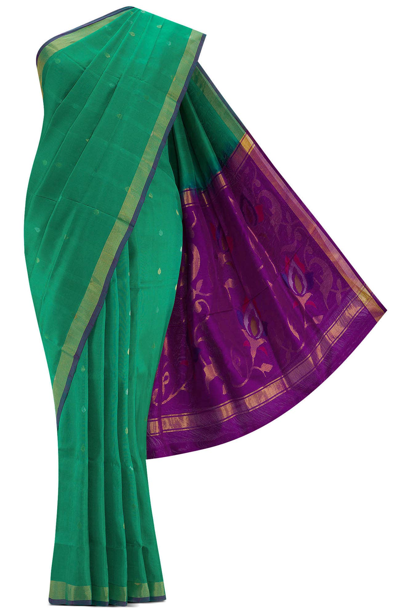 Green Dual Tone Uppada Silk Saree