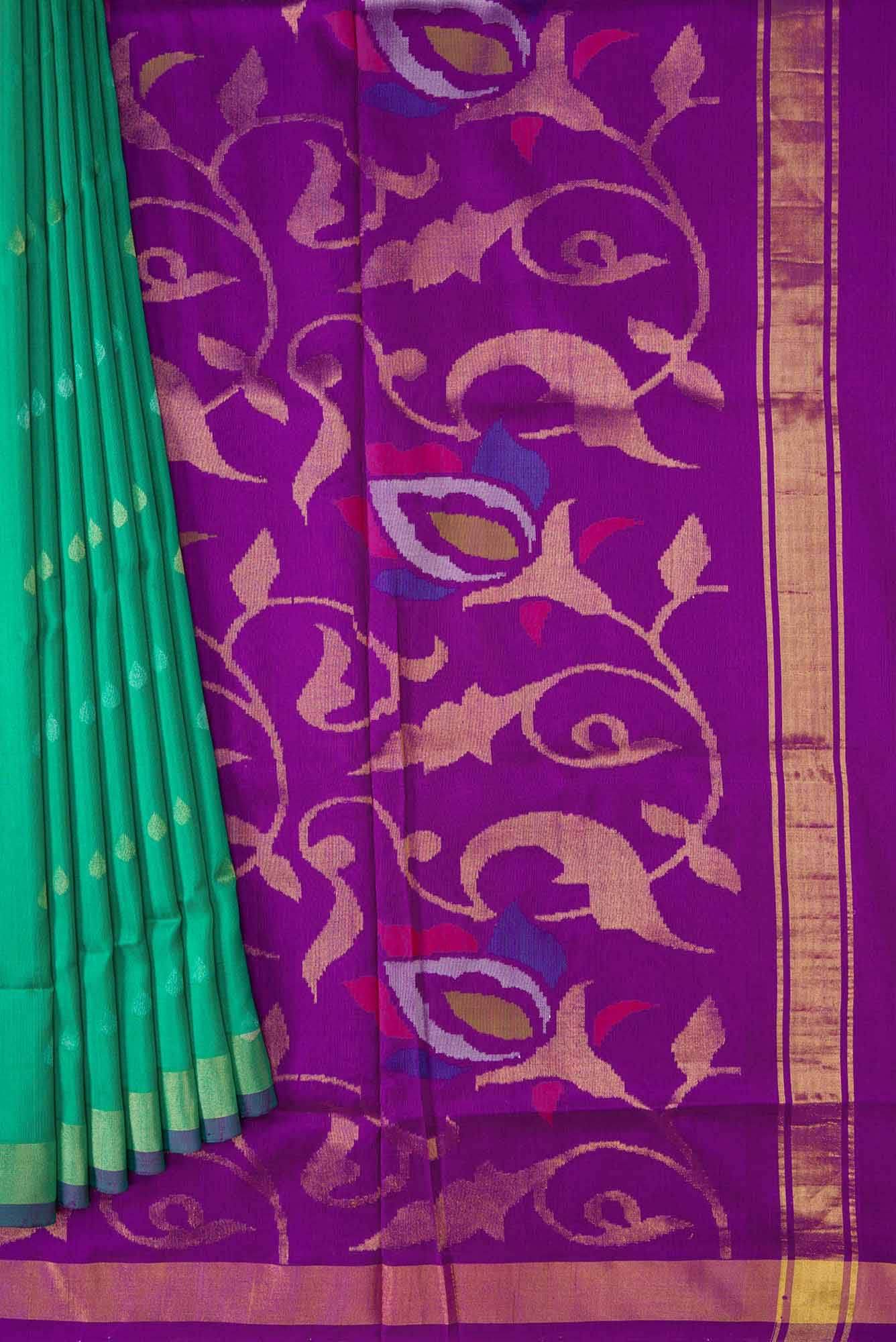 Green Dual Tone Uppada Silk Saree