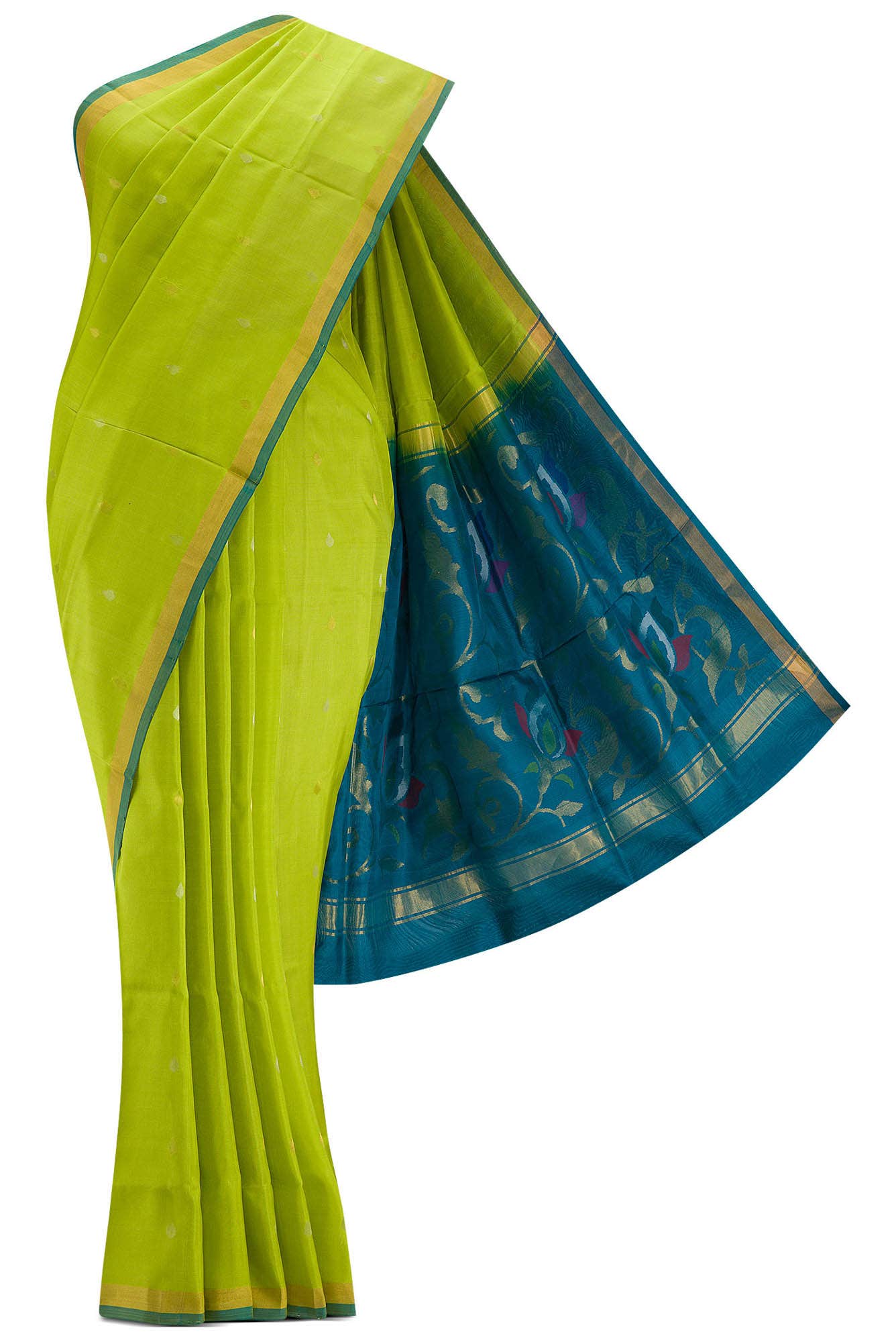 Parrot Green Dual Tone Uppada Silk Saree