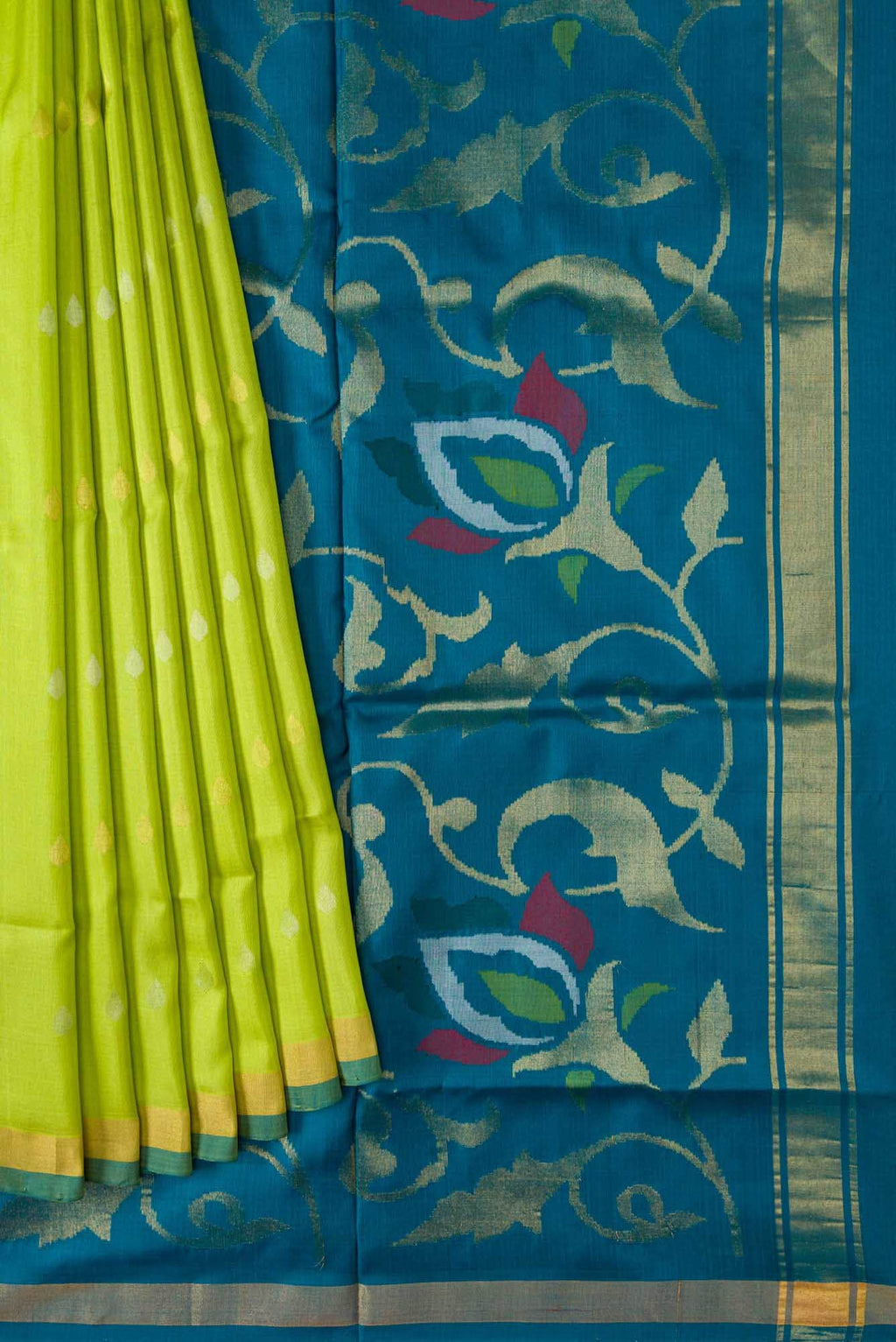 Parrot Green Dual Tone Uppada Silk Saree