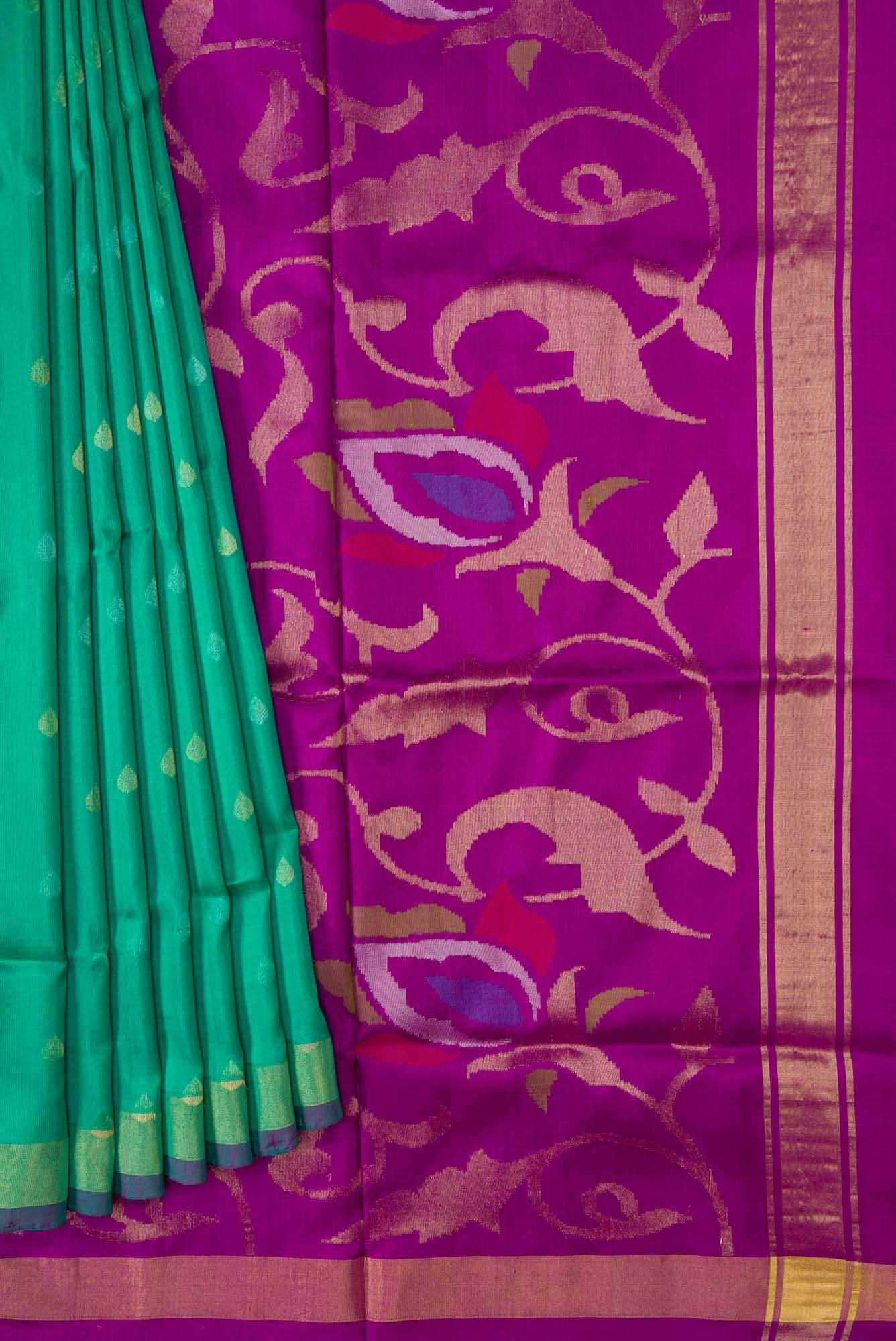Green Dual Tone Uppada Silk Saree