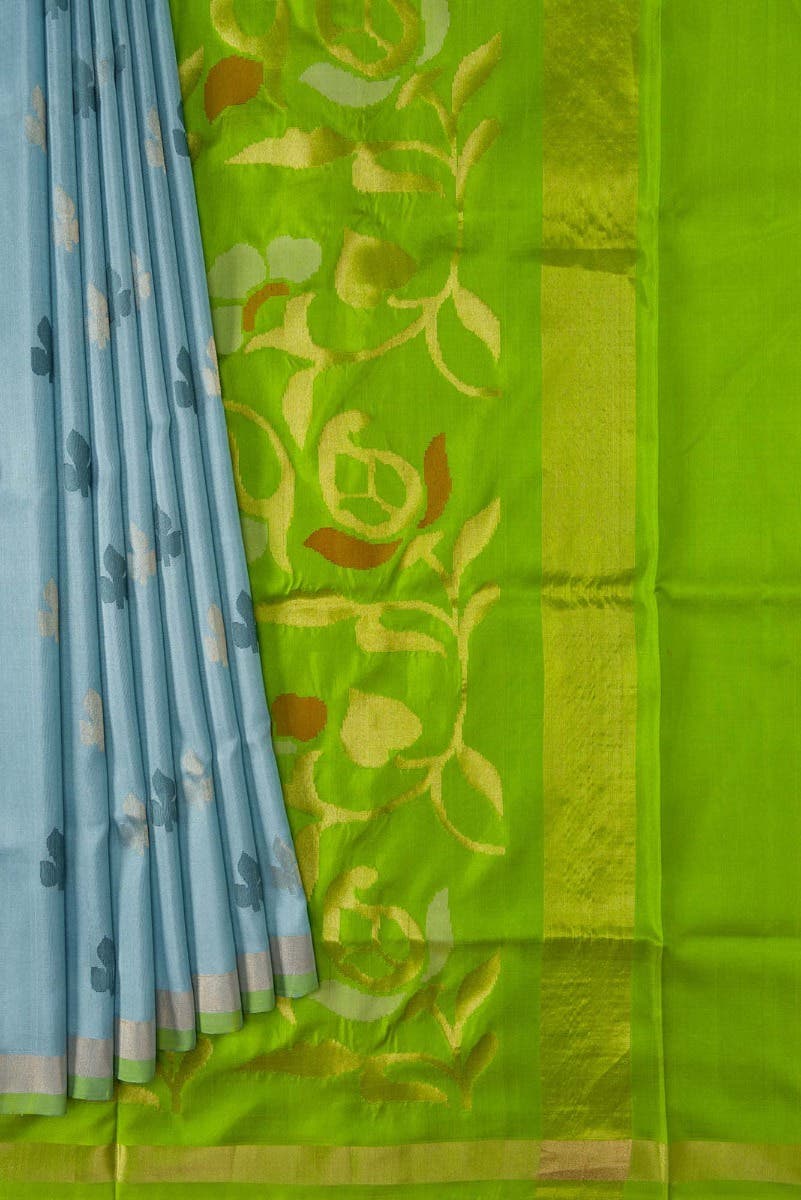 Sky Blue Dual Tone Uppada Silk Saree